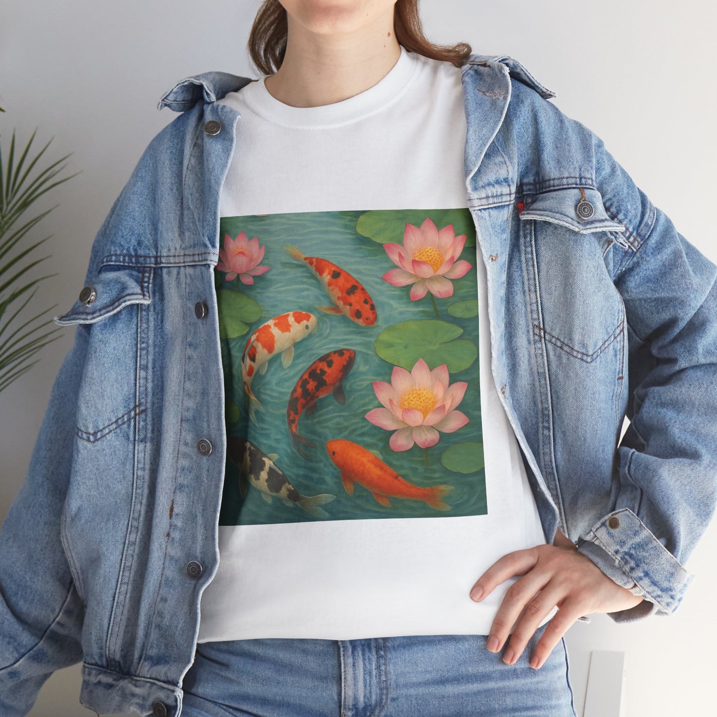Koi Fish Lotus Pond T-Shirt – Zen Nature Aesthetic Tee