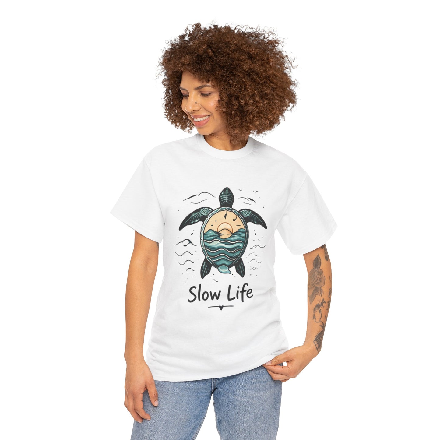 Slow Life Turtle Shirt – Aesthetic Ocean Tee for Relaxed Souls & Beach Lovers