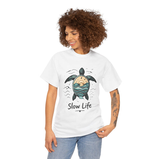 Slow Life Turtle Shirt – Aesthetic Ocean Tee for Relaxed Souls & Beach Lovers