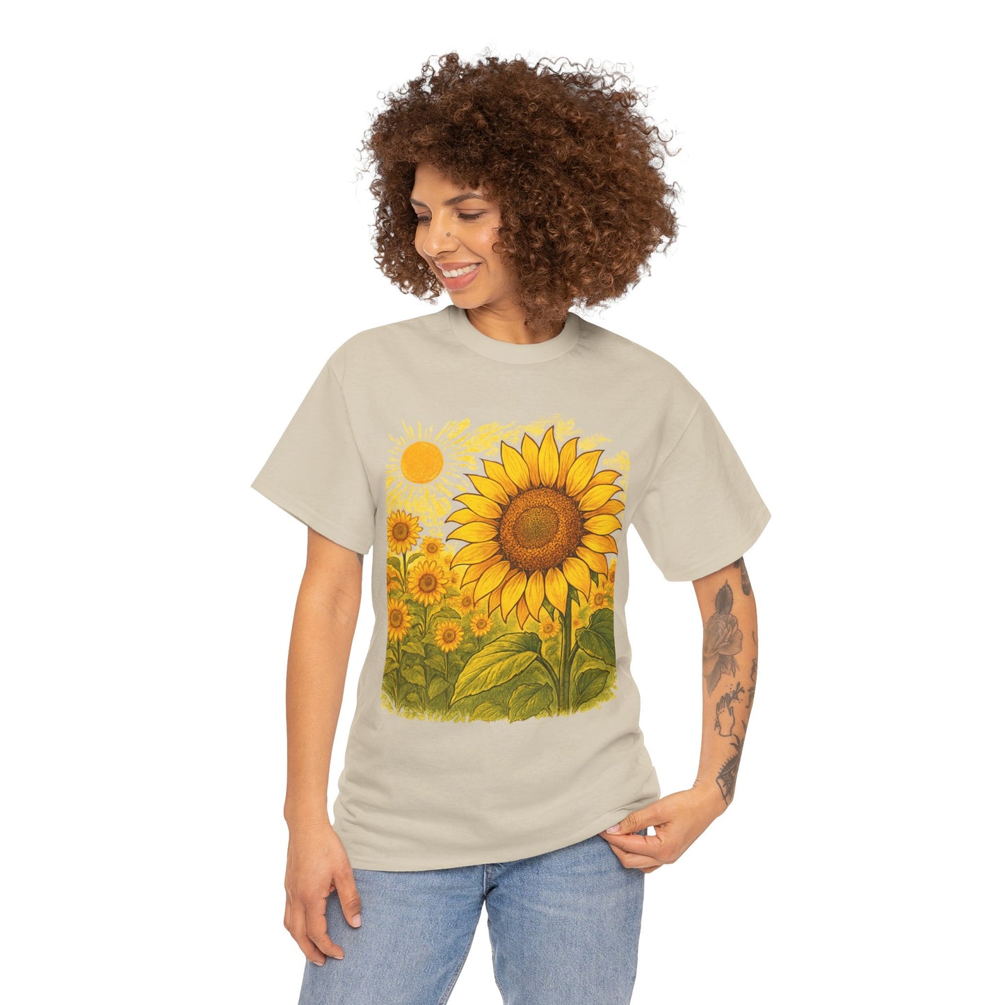 Sunflower Sunshine T-Shirt – Bright Floral Aesthetic Tee