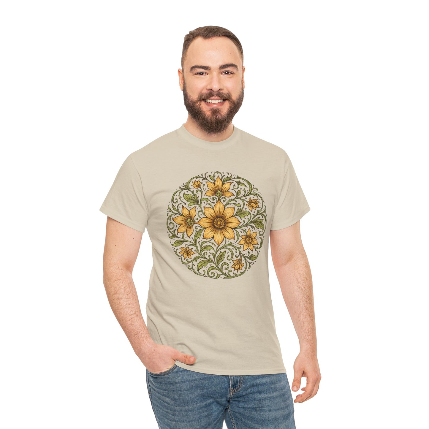 Spring Awakening Mandala T-Shirt – Boho Floral Aesthetic Tee