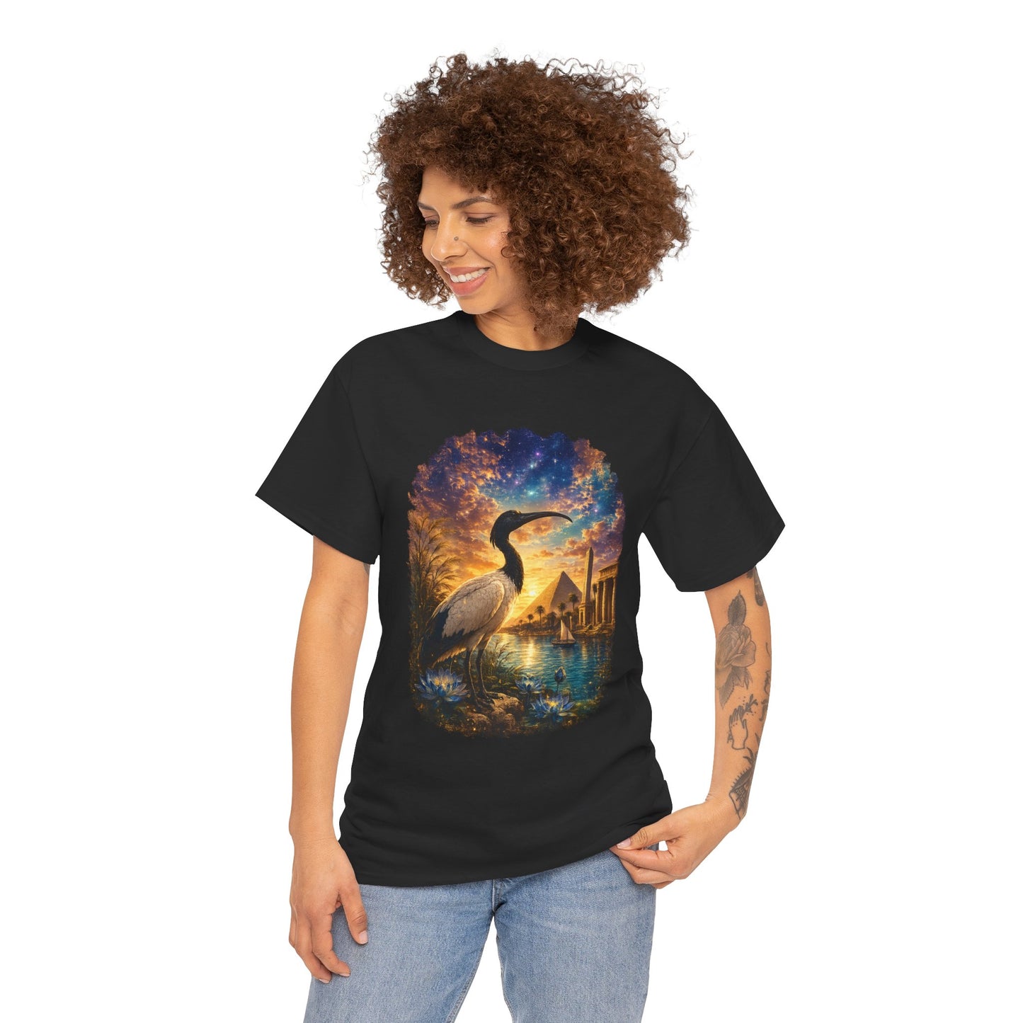 Spirit of Ancient Egypt – Sacred Ibis Nature T-Shirt | Egyptian Wildlife Graphic Tee