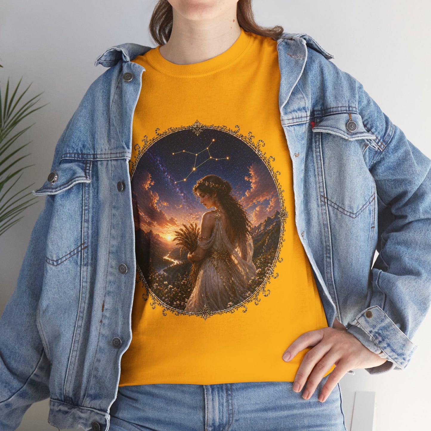 Virgo Zodiac T-Shirt – Minimalist Maiden Design | Elegant Astrology & Nature Tee