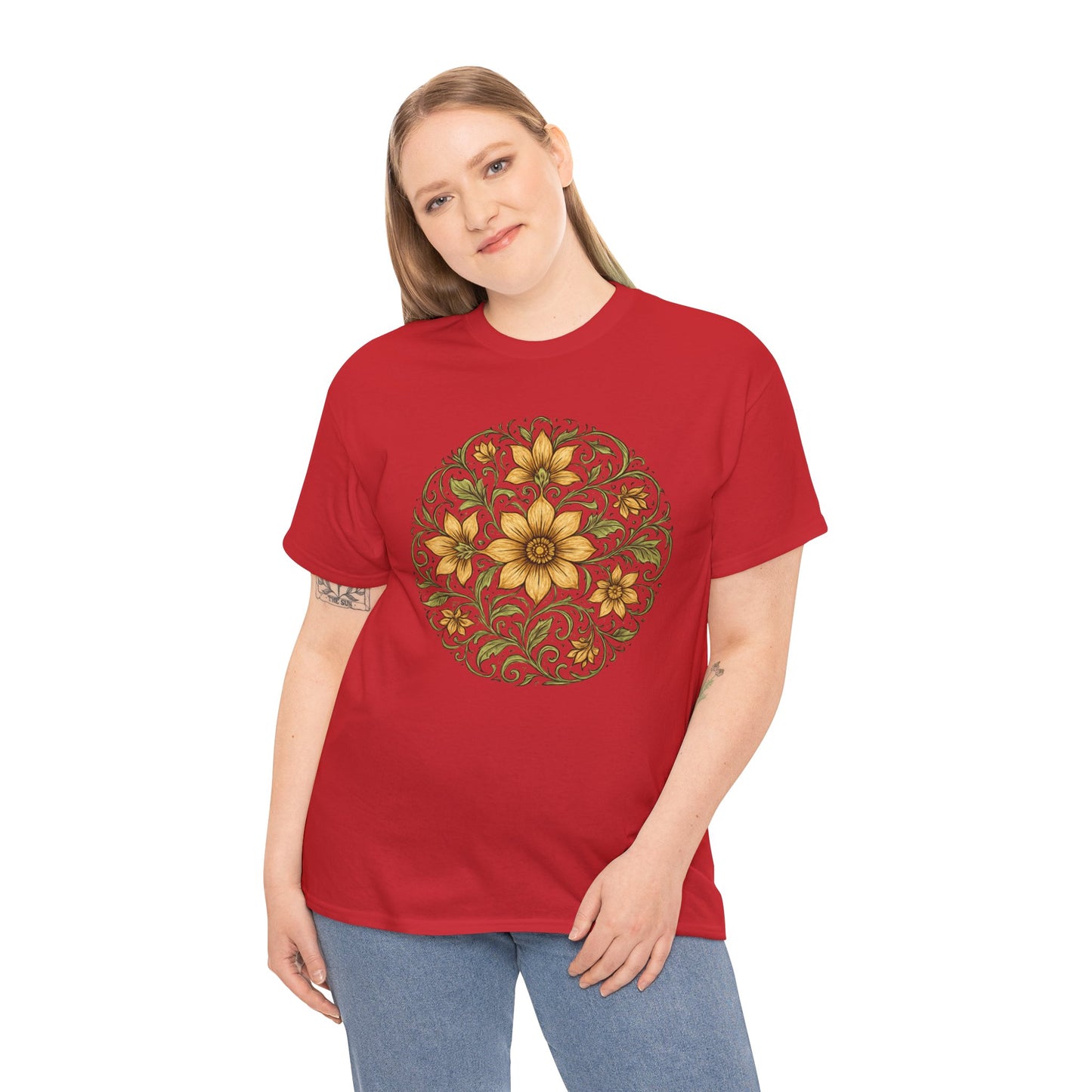 Spring Awakening Mandala T-Shirt – Boho Floral Aesthetic Tee