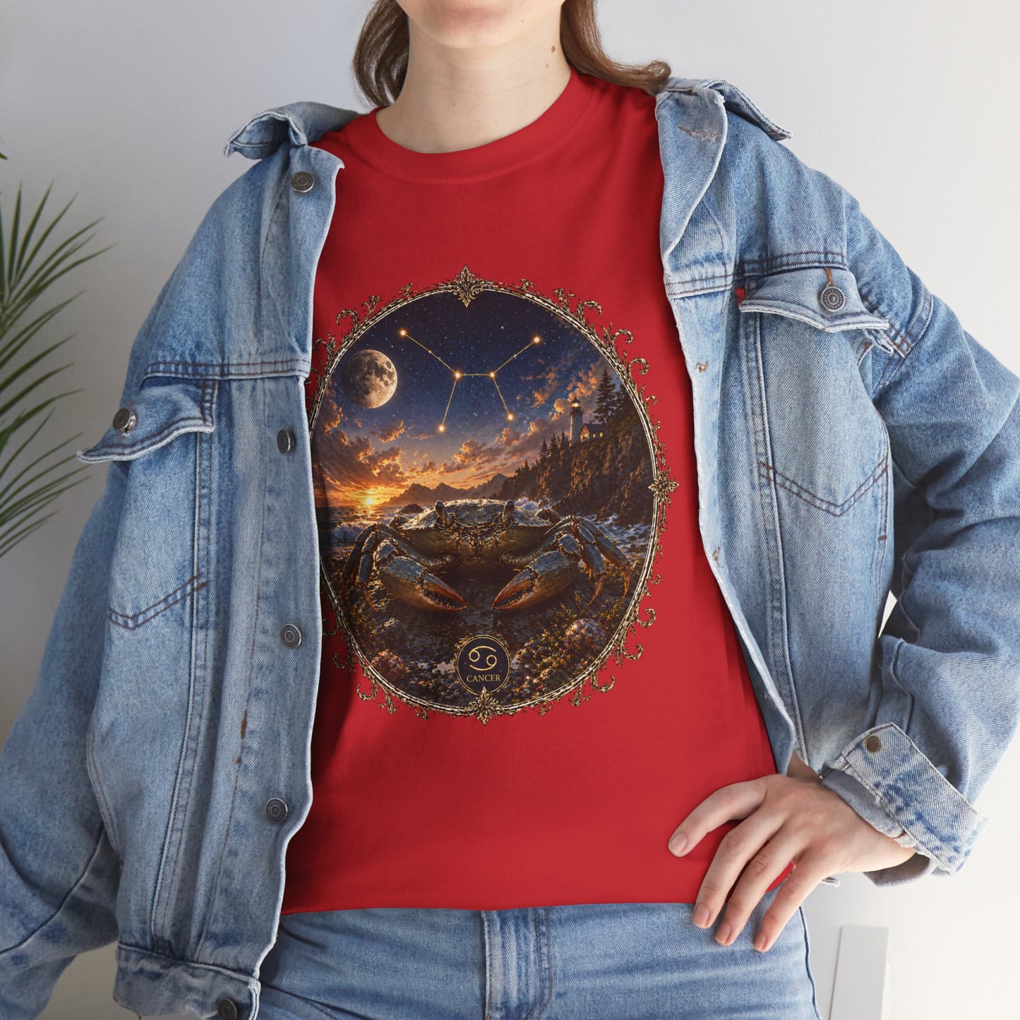 Cancer Zodiac T-Shirt – Mystic Crab Moon Design | Emotional & Cosmic Astrology Tee