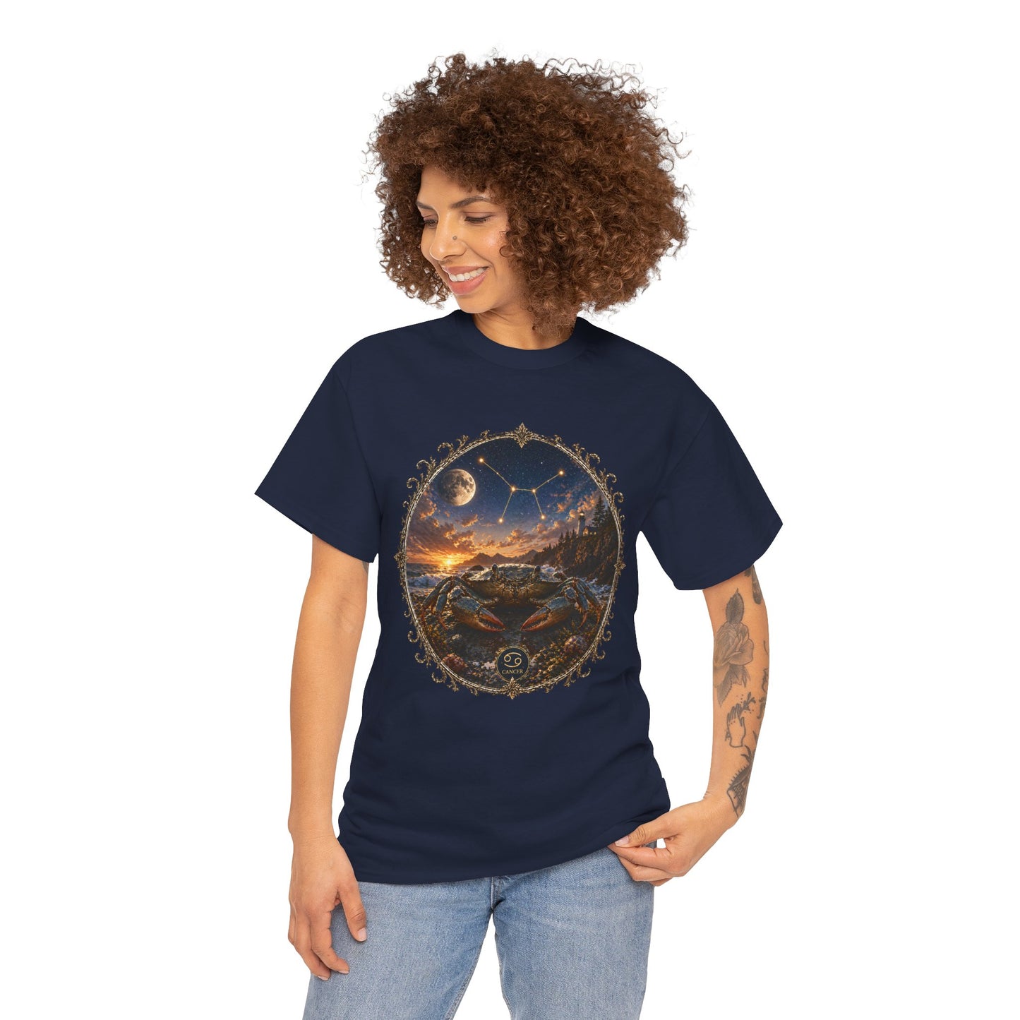 Cancer Zodiac T-Shirt – Mystic Crab Moon Design | Emotional & Cosmic Astrology Tee