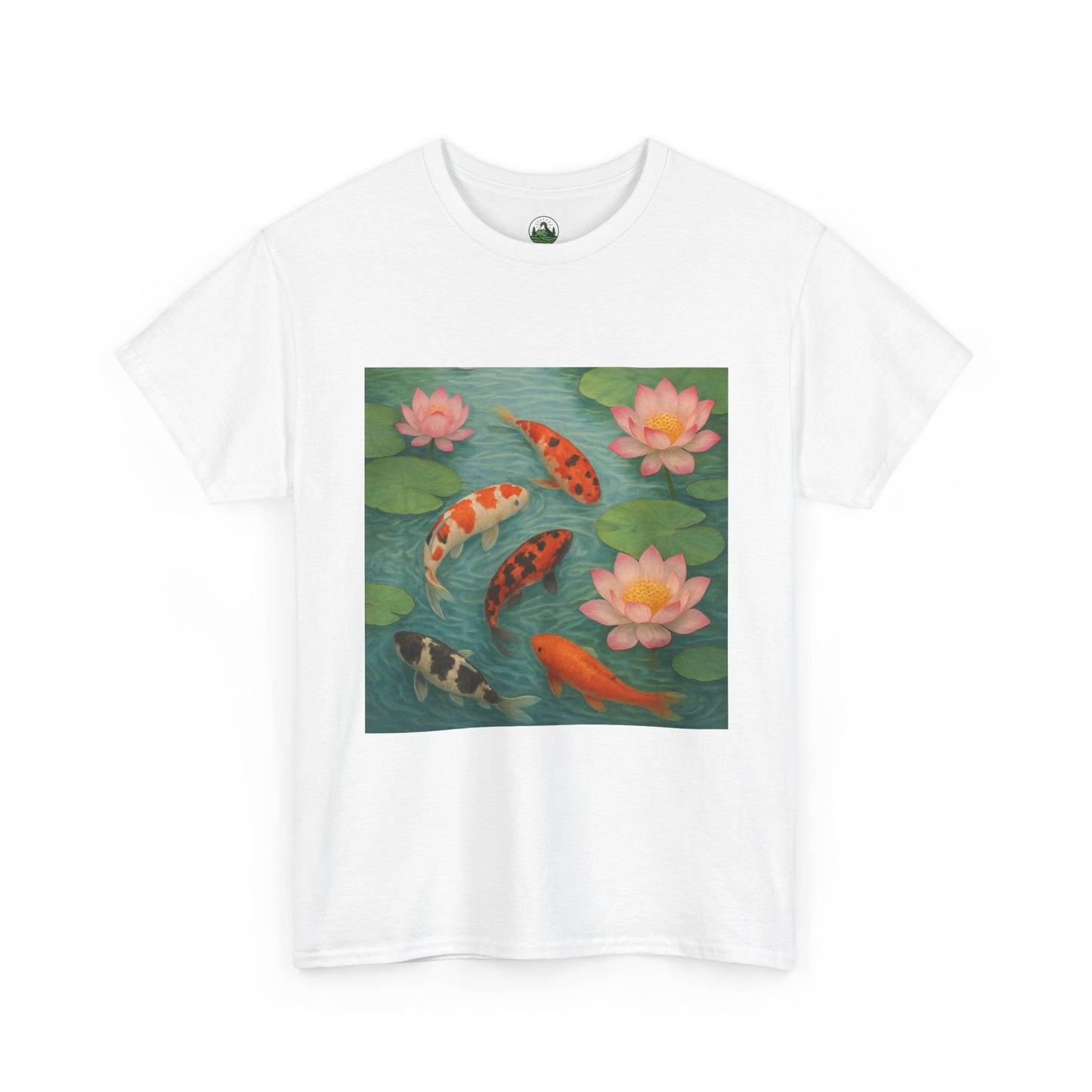 Koi Fish Lotus Pond T-Shirt – Zen Nature Aesthetic Tee