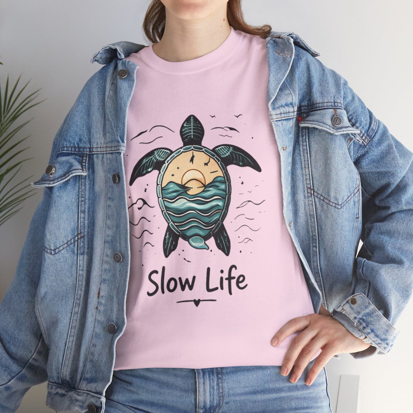 Slow Life Turtle Shirt – Aesthetic Ocean Tee for Relaxed Souls & Beach Lovers