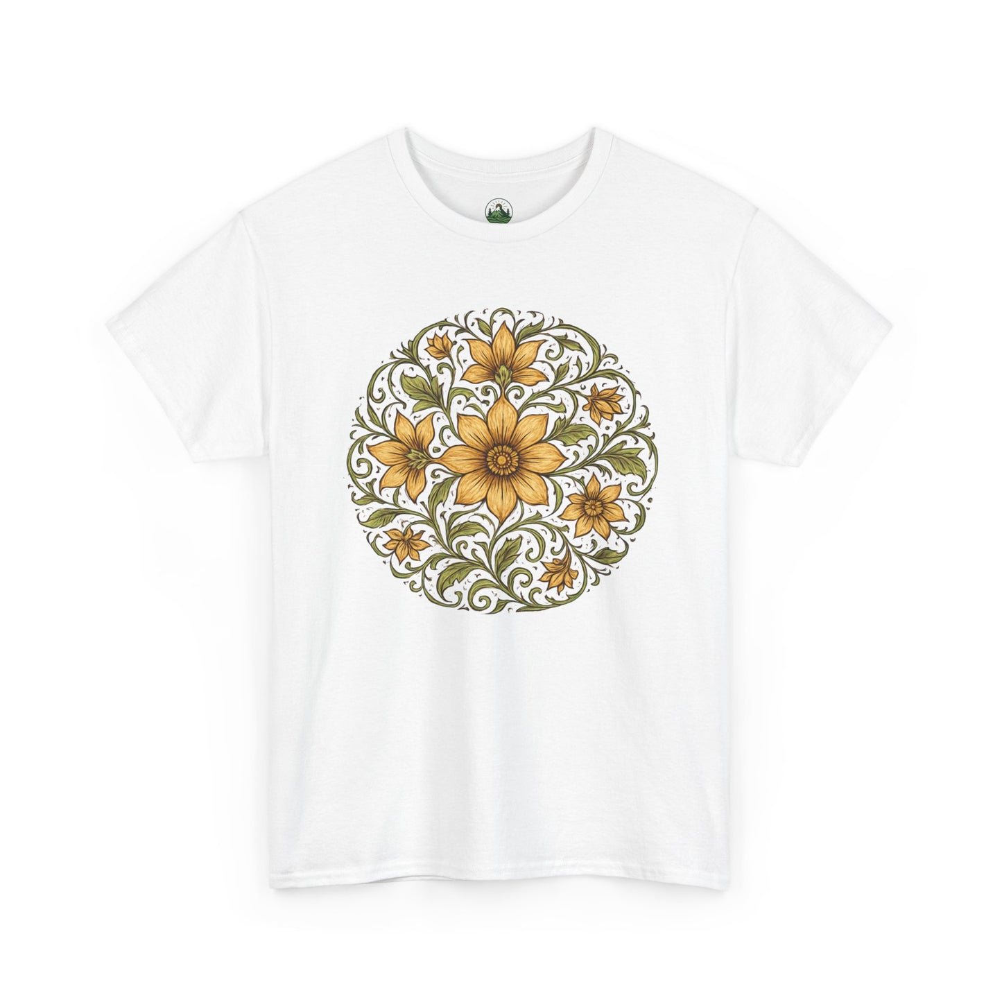 Spring Awakening Mandala T-Shirt – Boho Floral Aesthetic Tee