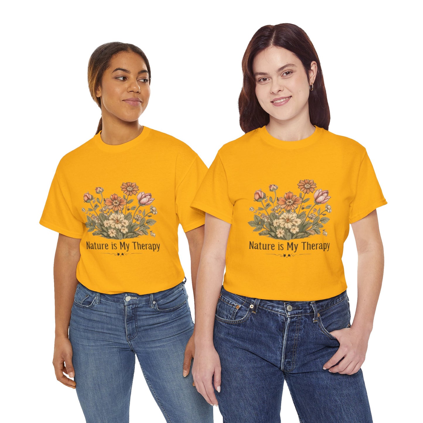 Nature Is My Therapy T-Shirt - Minimalist Floral Design Tee