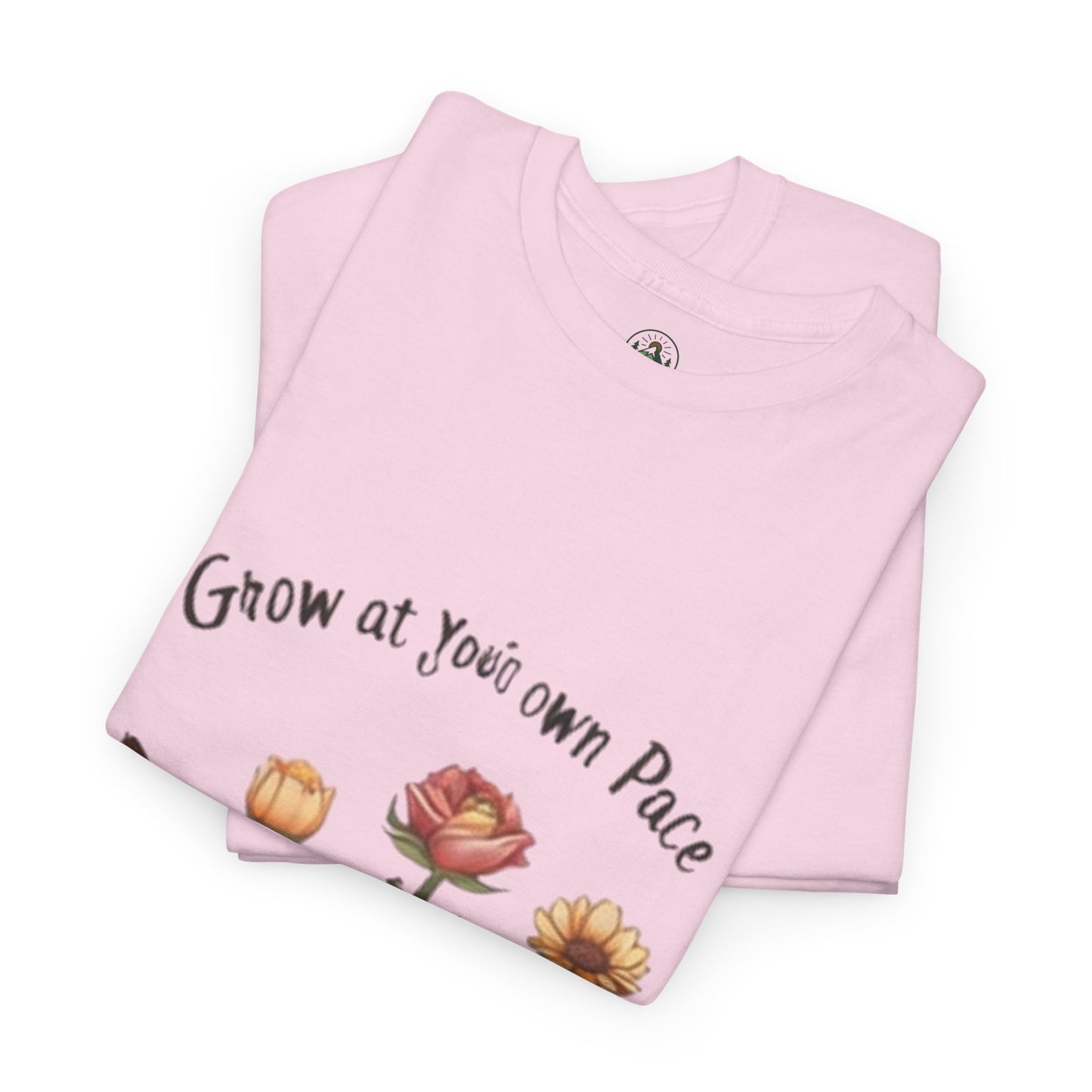 Grow at Your Own Pace T-Shirt – Minimalist Flower Pot Tee, Aesthetic Botanical Shirt, Unisex Gift for Plant Lovers