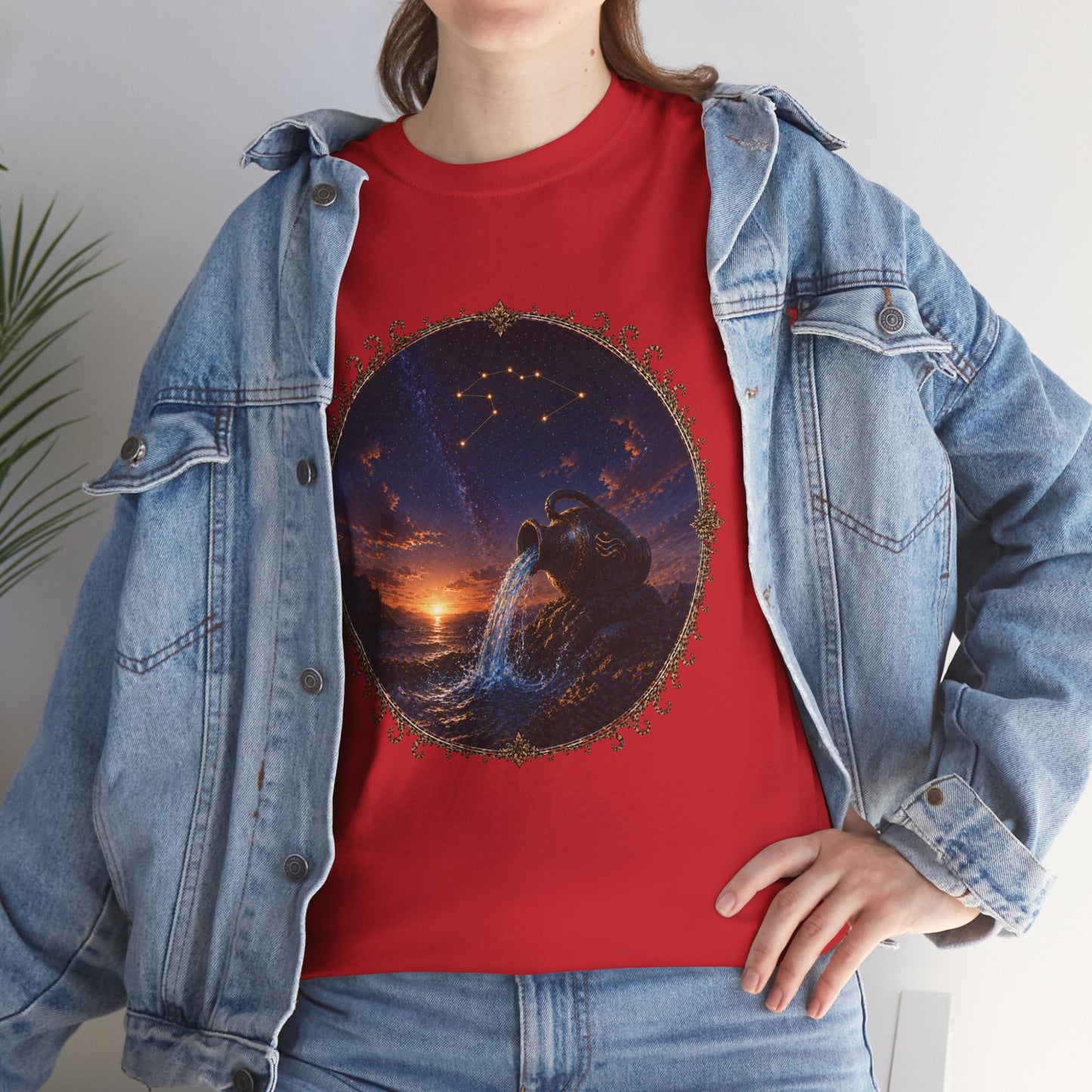Aquarius Zodiac T-Shirt – Water Bearer Cosmic Design | Unique & Visionary Astrology Tee