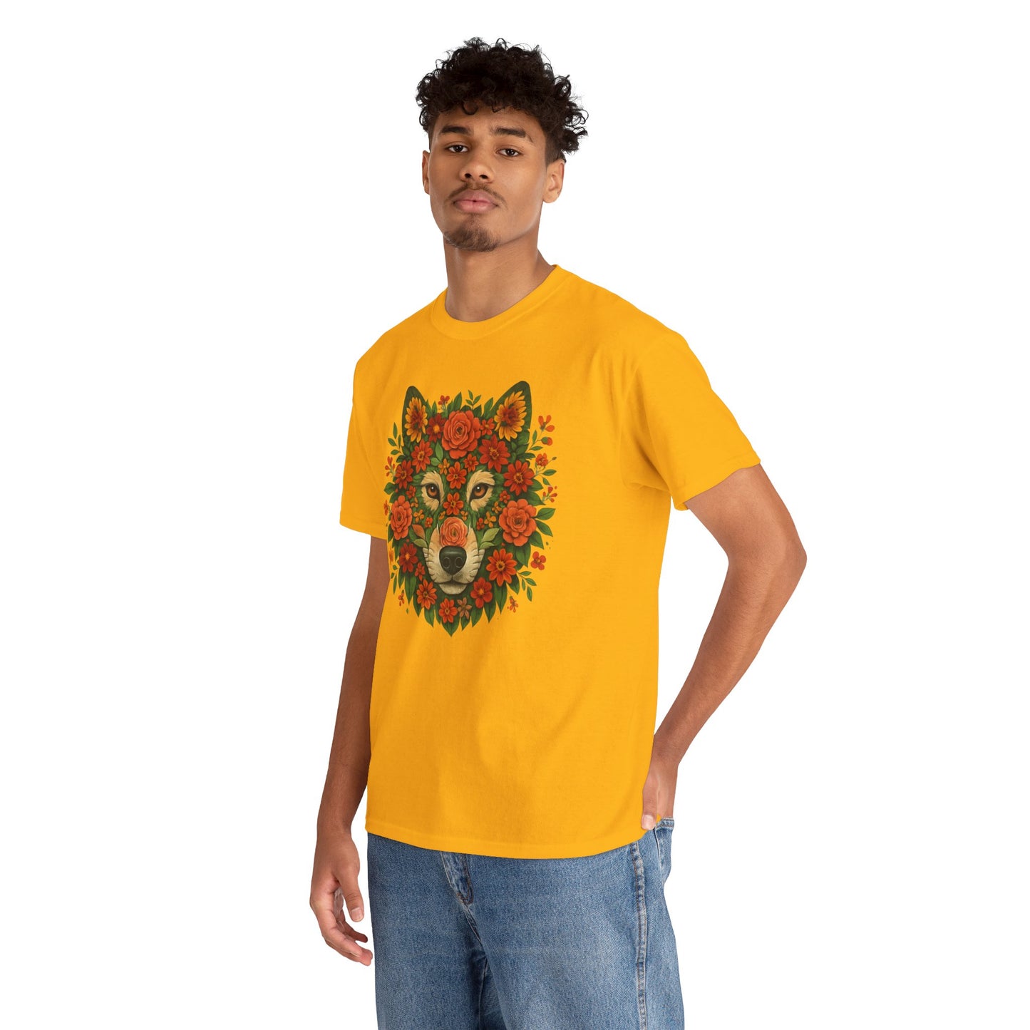 Floral Animal Portrait T-Shirt – Nature Art Aesthetic Tee