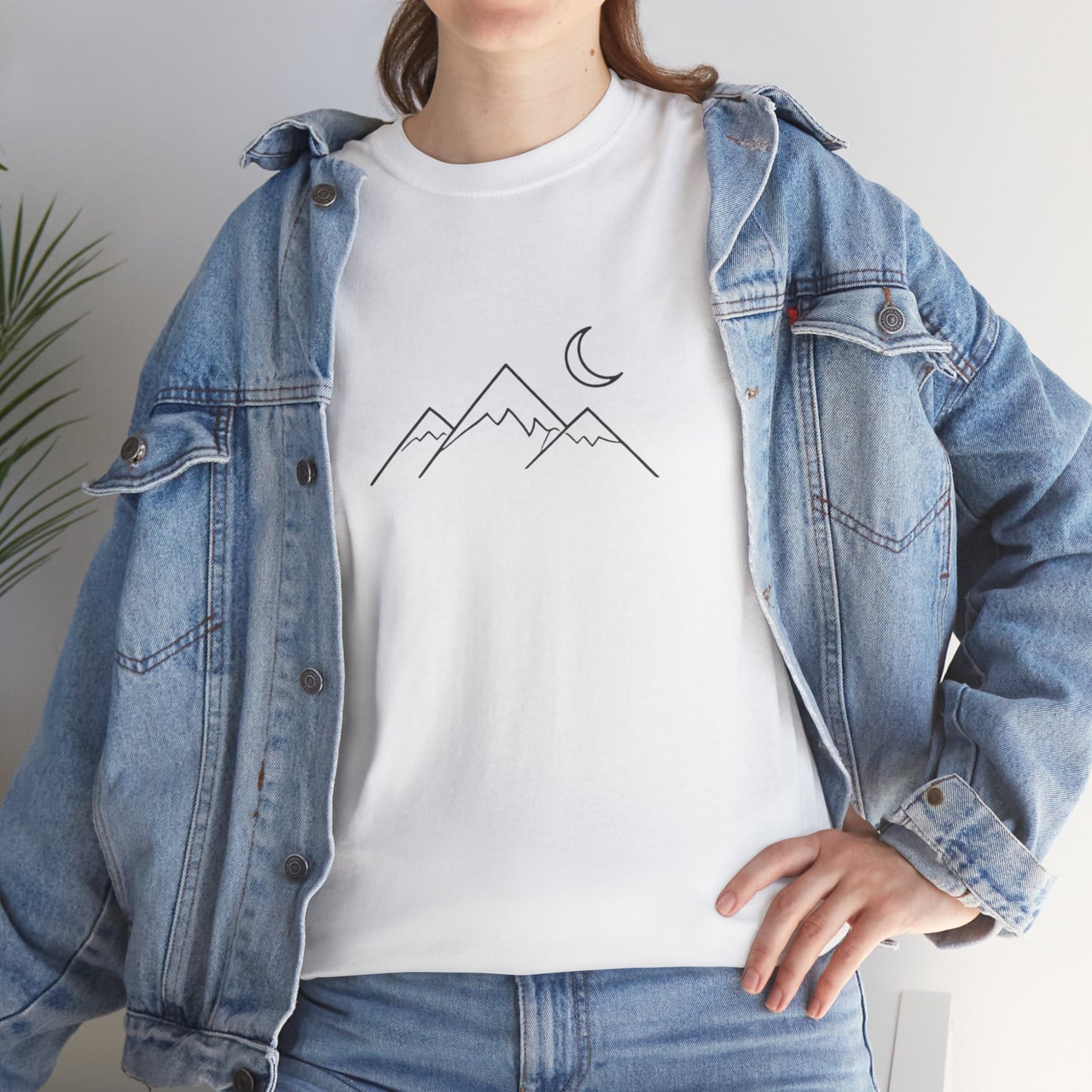 Mountain Moon T-Shirt – Minimalist Nature Night Aesthetic Tee