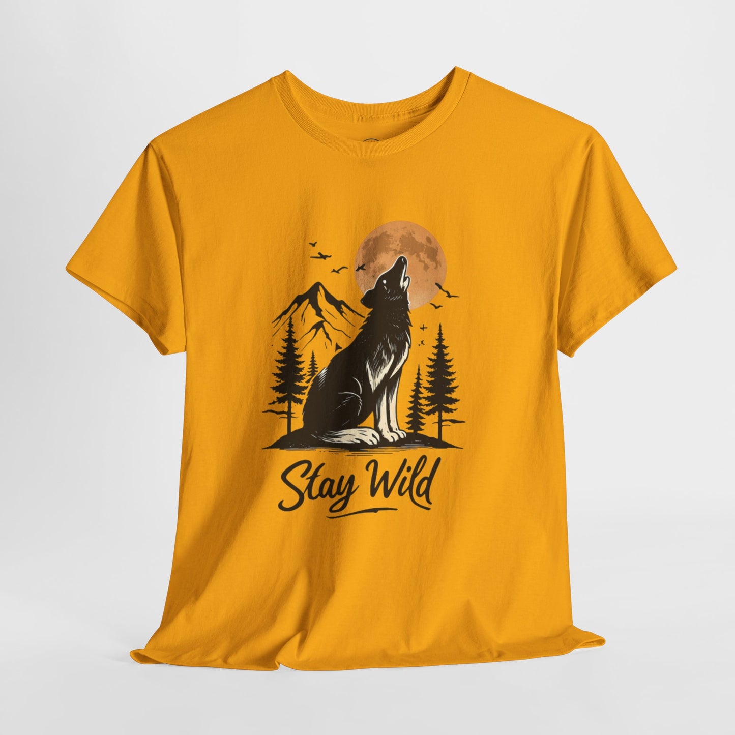 Howling Wolf Stay Wild Shirt – Aesthetic Nature Tee for Outdoor Lovers & Adventure Souls