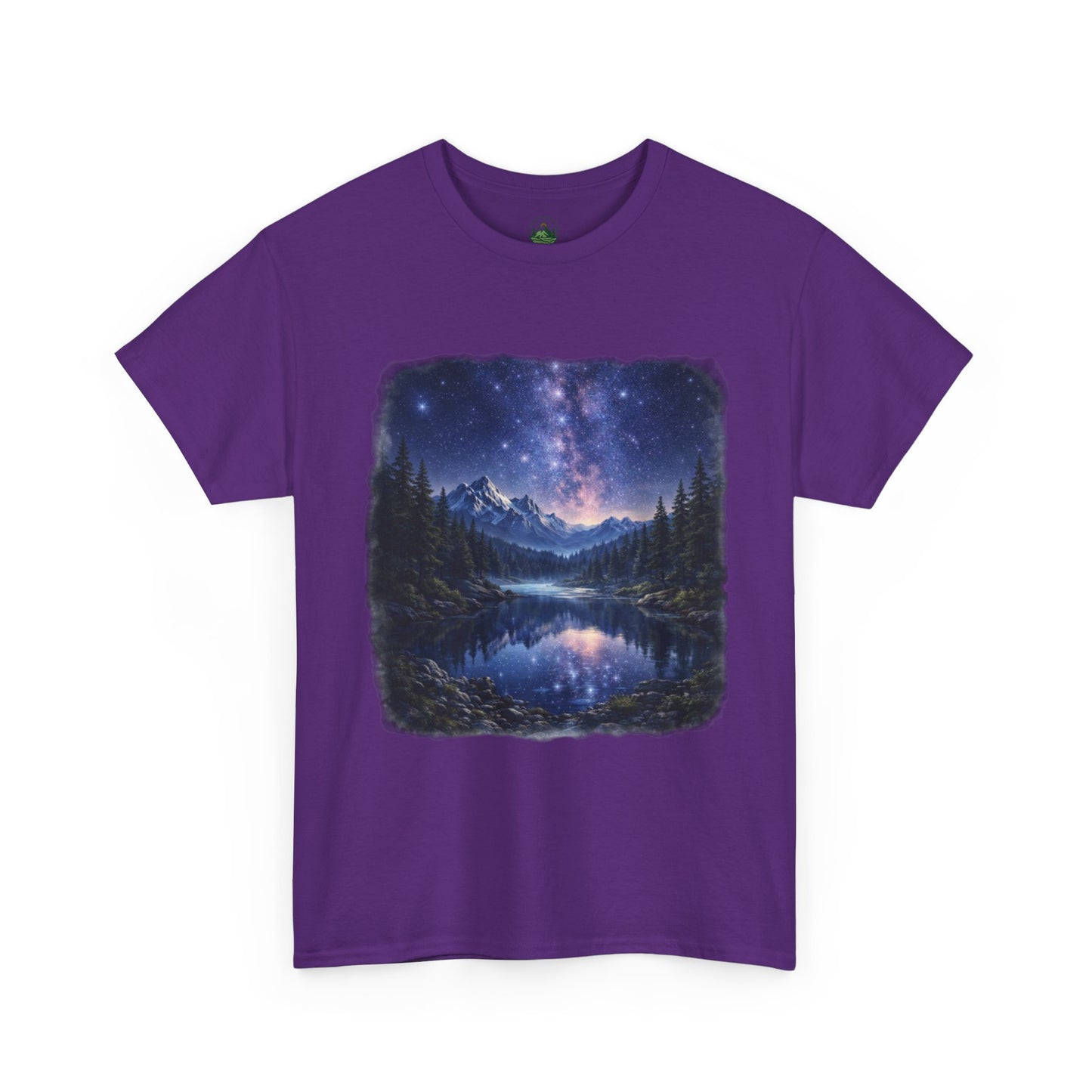 Midnight Reflection Nature T-Shirt – Moonlit Lake & Forest Design