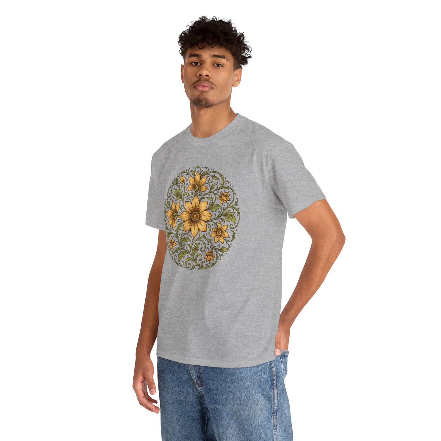 Spring Awakening Mandala T-Shirt – Boho Floral Aesthetic Tee
