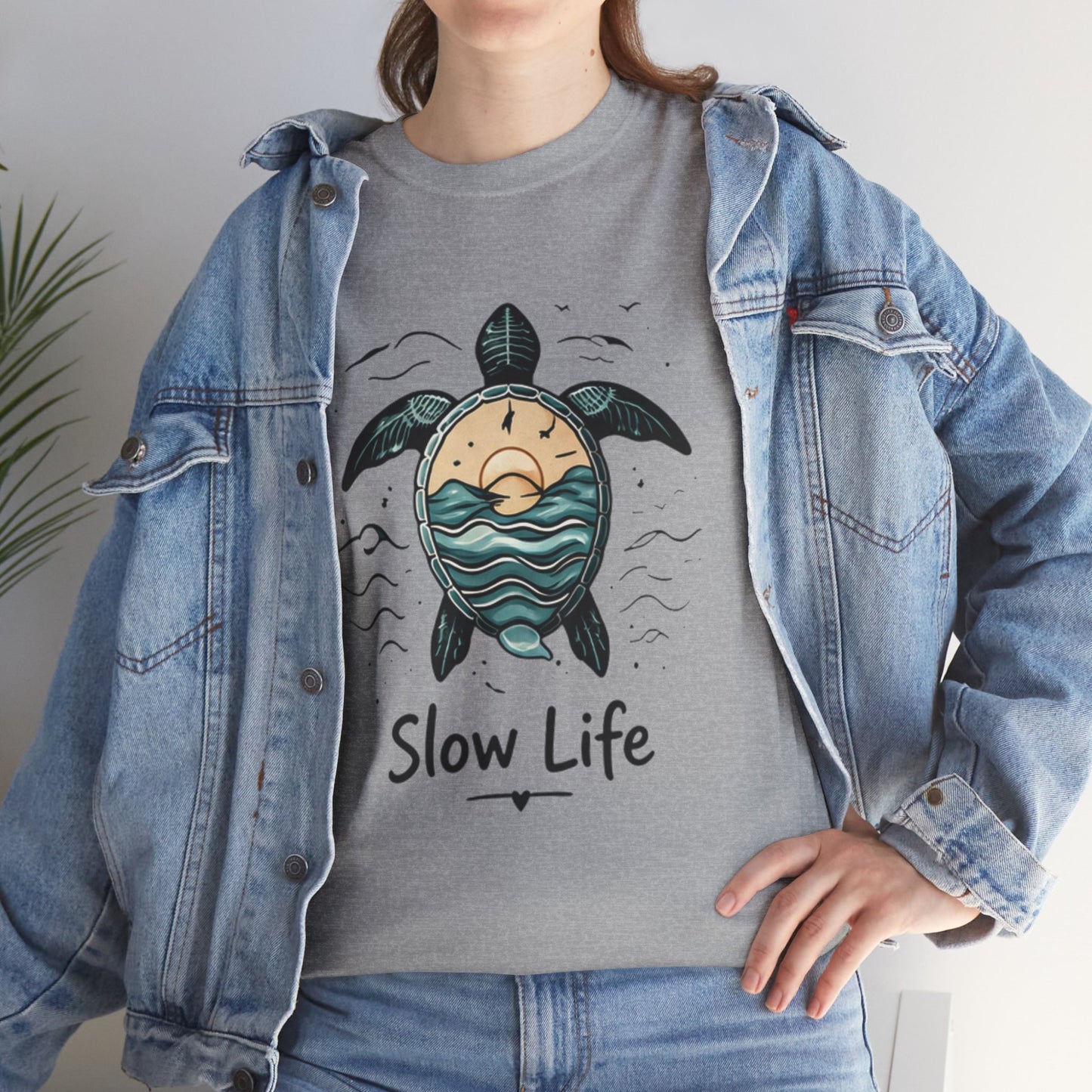 Slow Life Turtle Shirt – Aesthetic Ocean Tee for Relaxed Souls & Beach Lovers