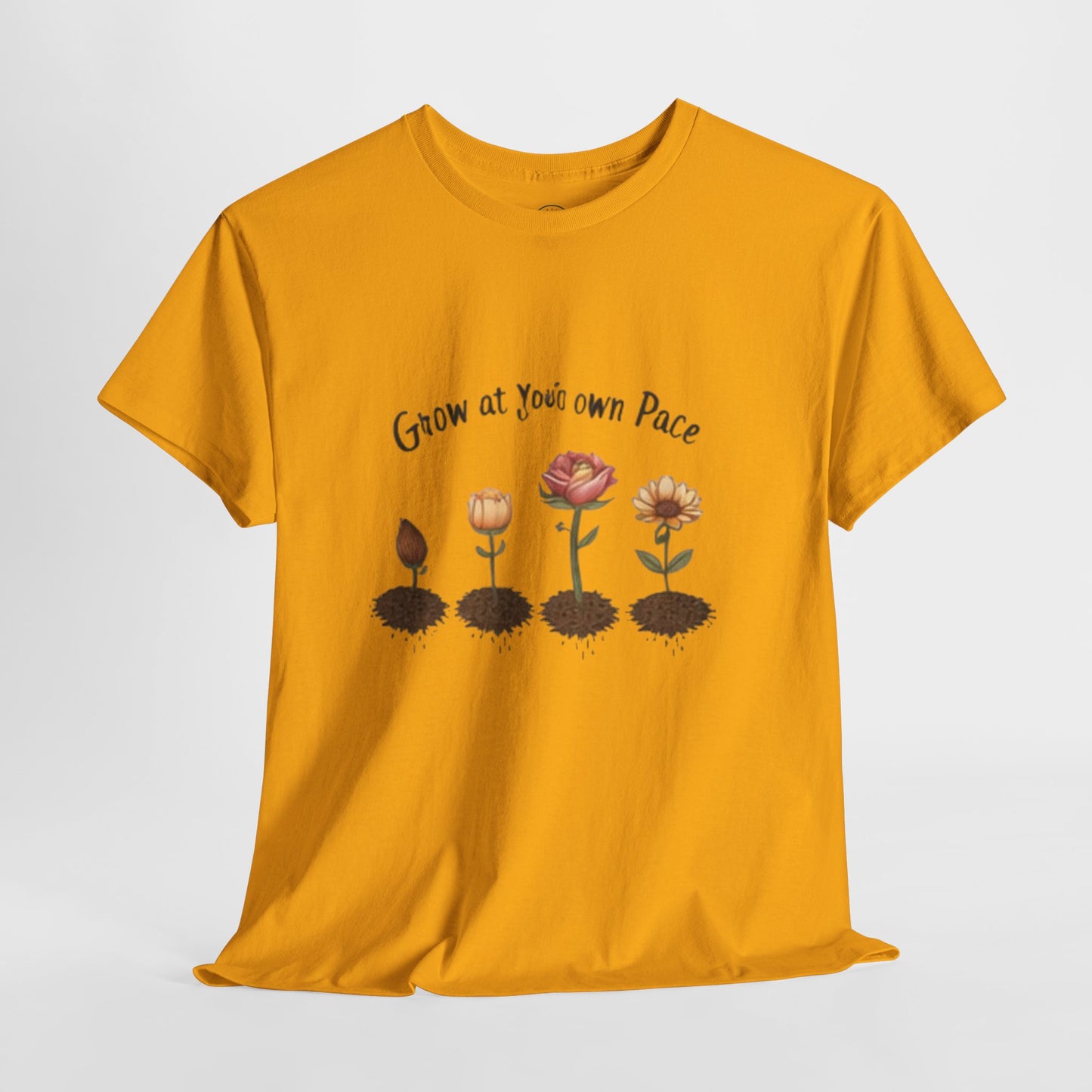 Grow at Your Own Pace T-Shirt – Minimalist Flower Pot Tee, Aesthetic Botanical Shirt, Unisex Gift for Plant Lovers