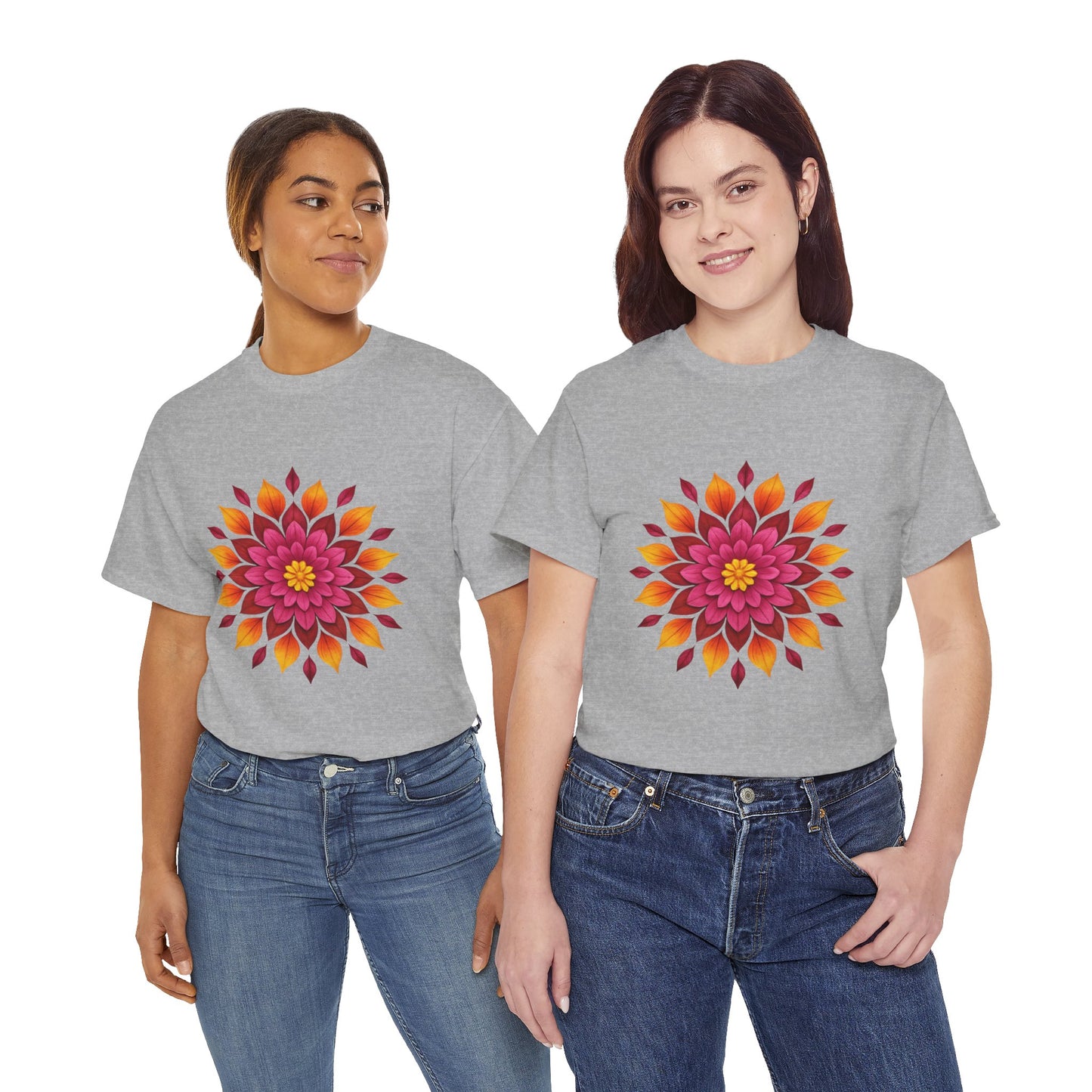 Floral Mandala T- Shirt -Boho Flower Aesthetic Tee