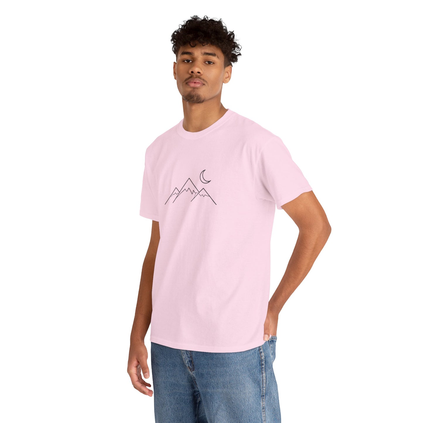 Mountain Moon T-Shirt – Minimalist Nature Night Aesthetic Tee