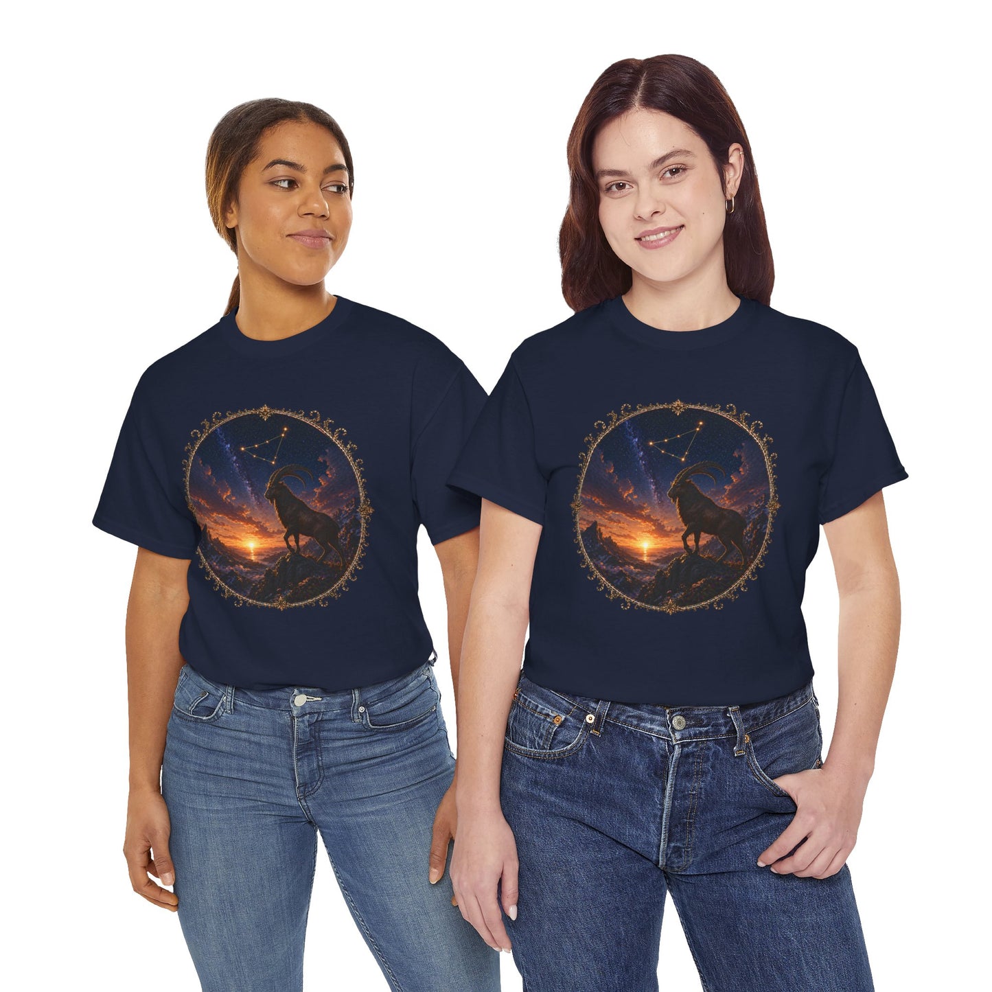 Capricorn Zodiac T-Shirt – Mountain Goat Ambition Design | Minimal Power Astrology Tee