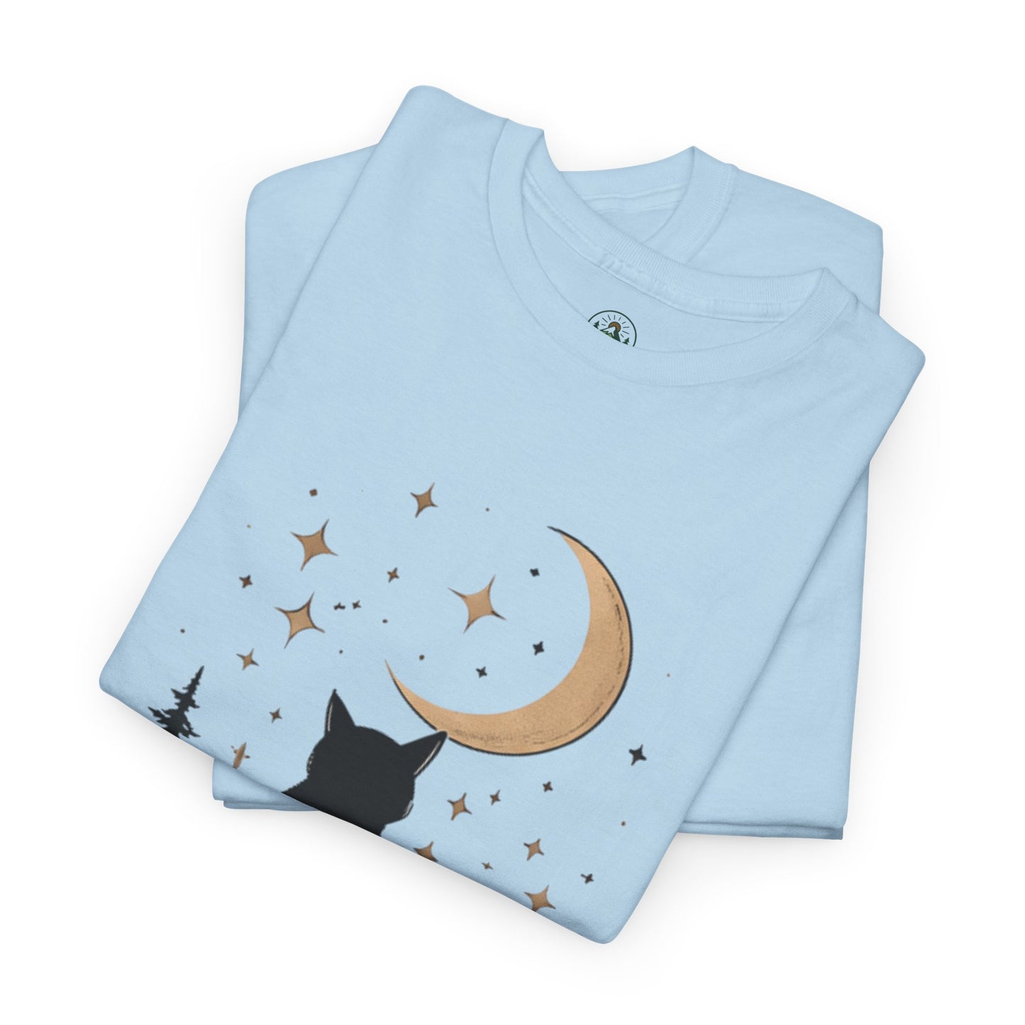 Black Cat Moon T-Shirt – Night Soul Aesthetic Tee, Minimalist Cat Lover Shirt