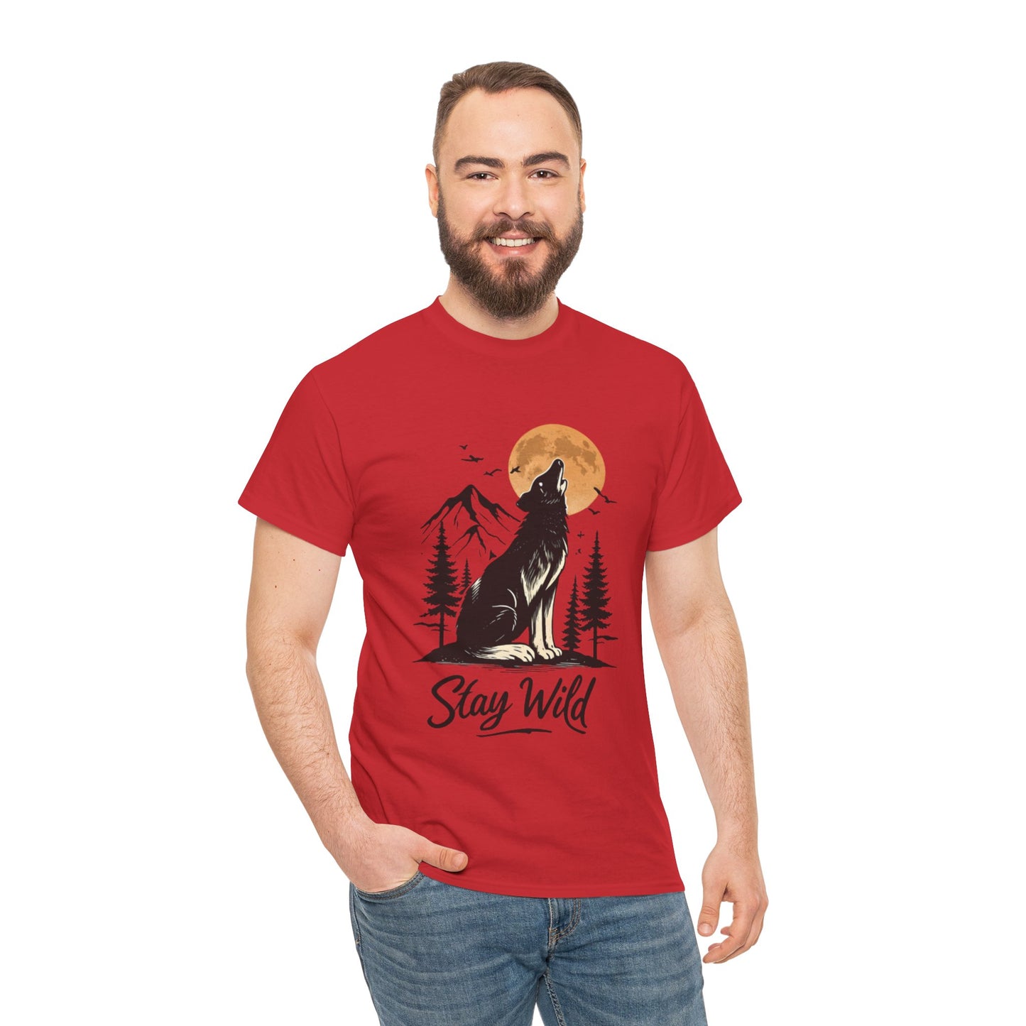 Howling Wolf Stay Wild Shirt – Aesthetic Nature Tee for Outdoor Lovers & Adventure Souls