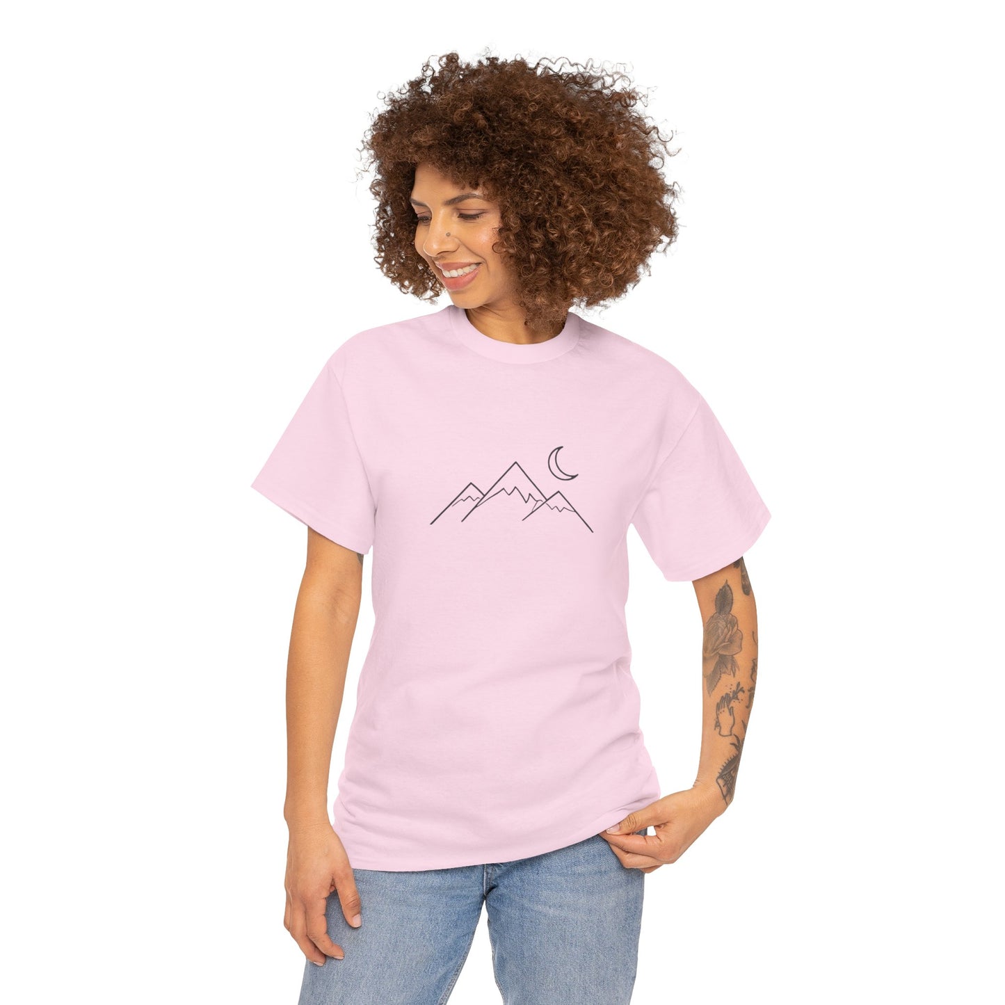 Mountain Moon T-Shirt – Minimalist Nature Night Aesthetic Tee