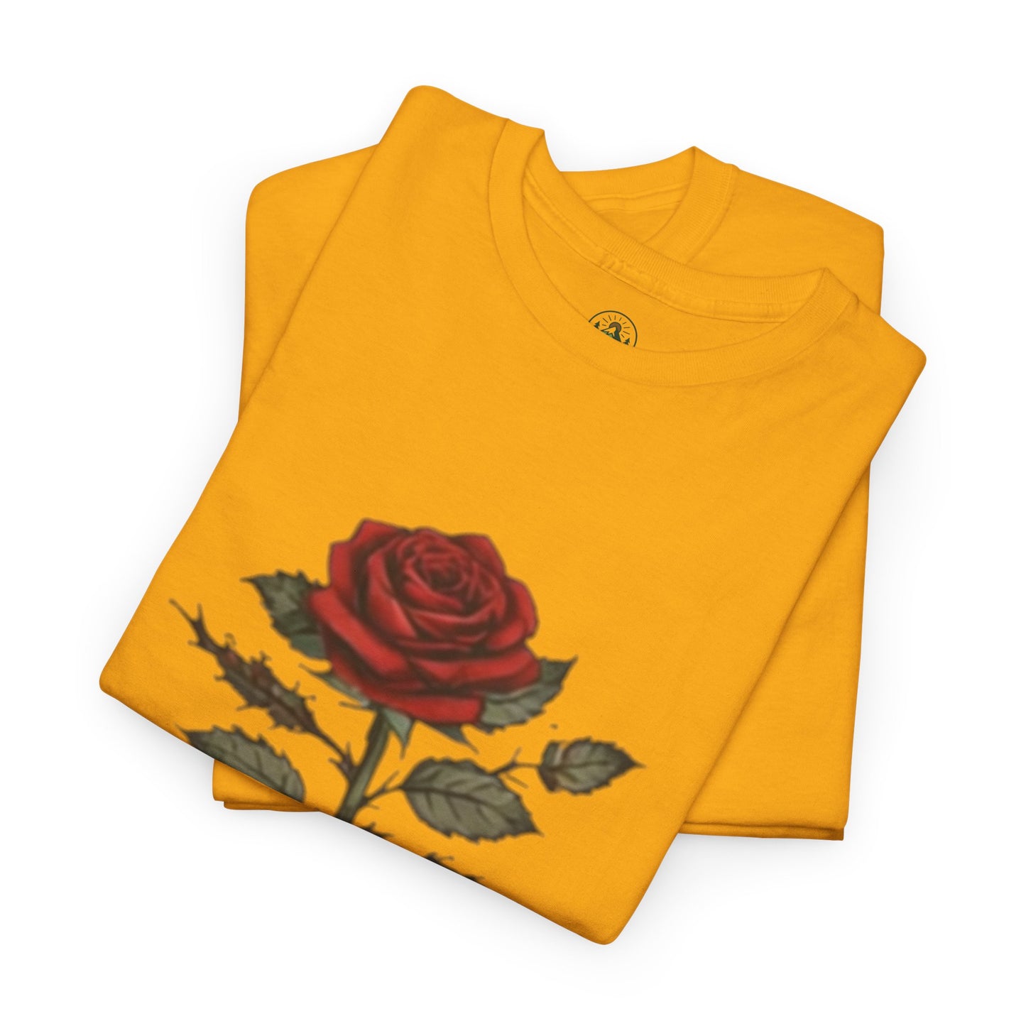 Thorns & Beauty Rose T-Shirt – Minimalist Floral Graphic Tee, Aesthetic Rose Design, Elegant Botanical Shirt
