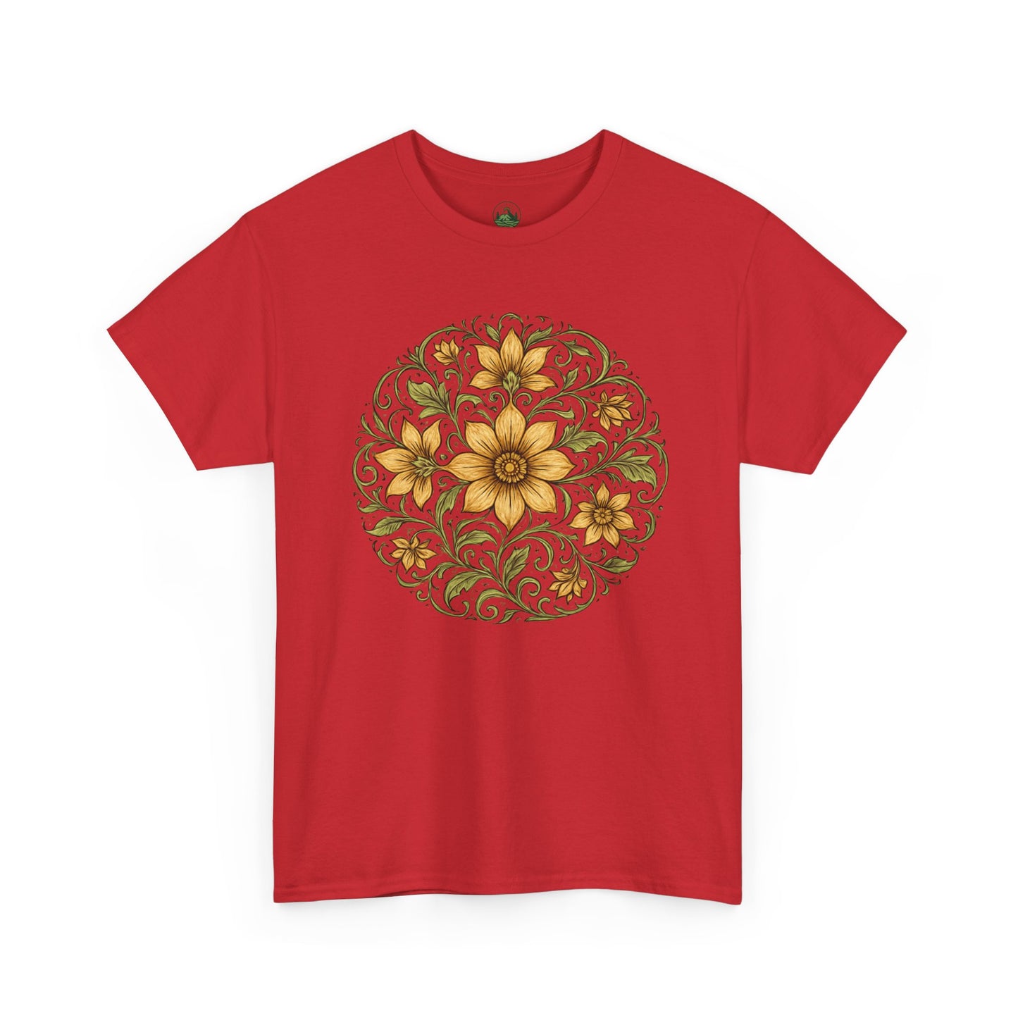 Spring Awakening Mandala T-Shirt – Boho Floral Aesthetic Tee