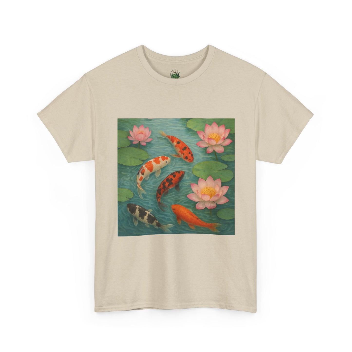 Koi Fish Lotus Pond T-Shirt – Zen Nature Aesthetic Tee