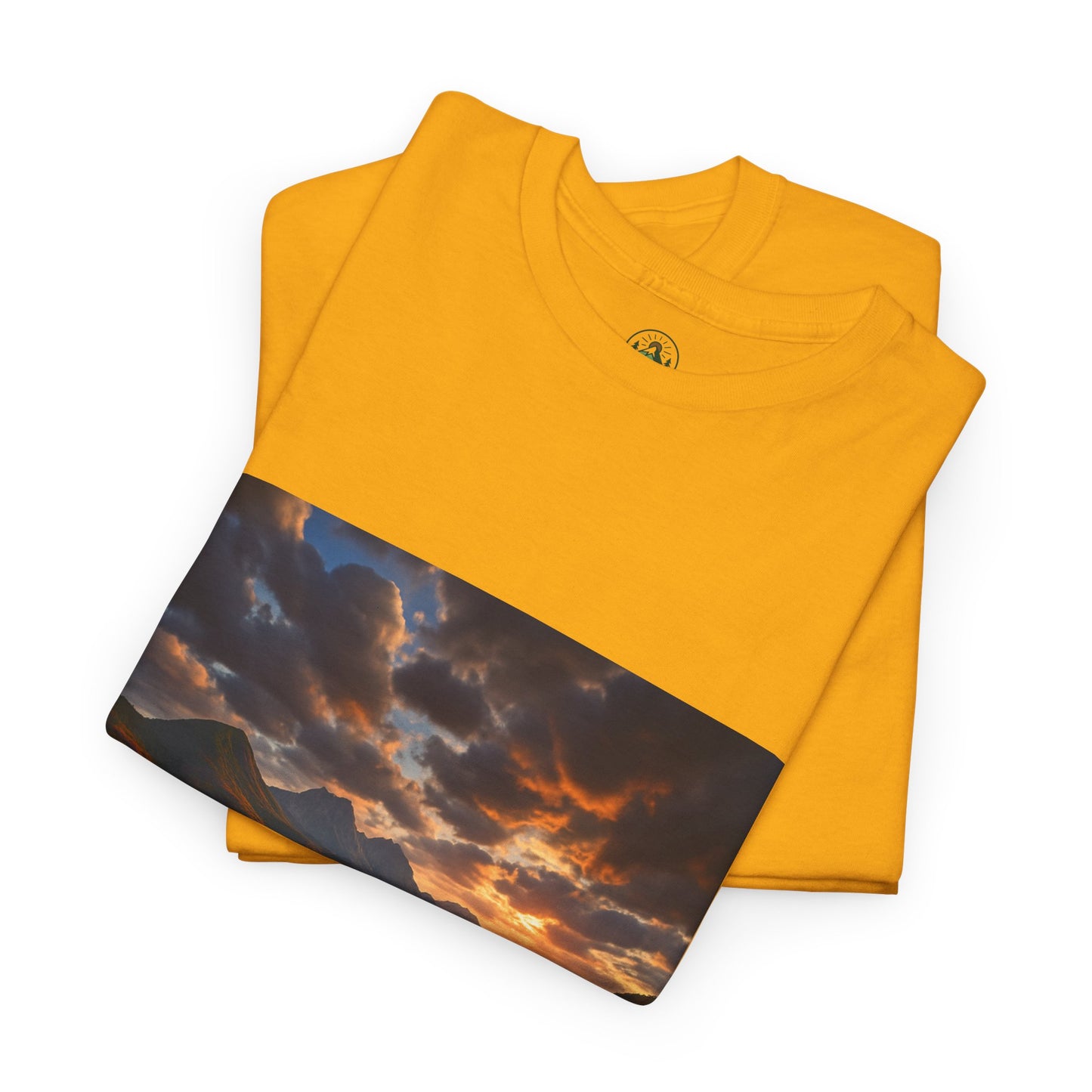 Wildflower Mountain Landscape T-Shirt – Minimalist Nature Graphic Tee