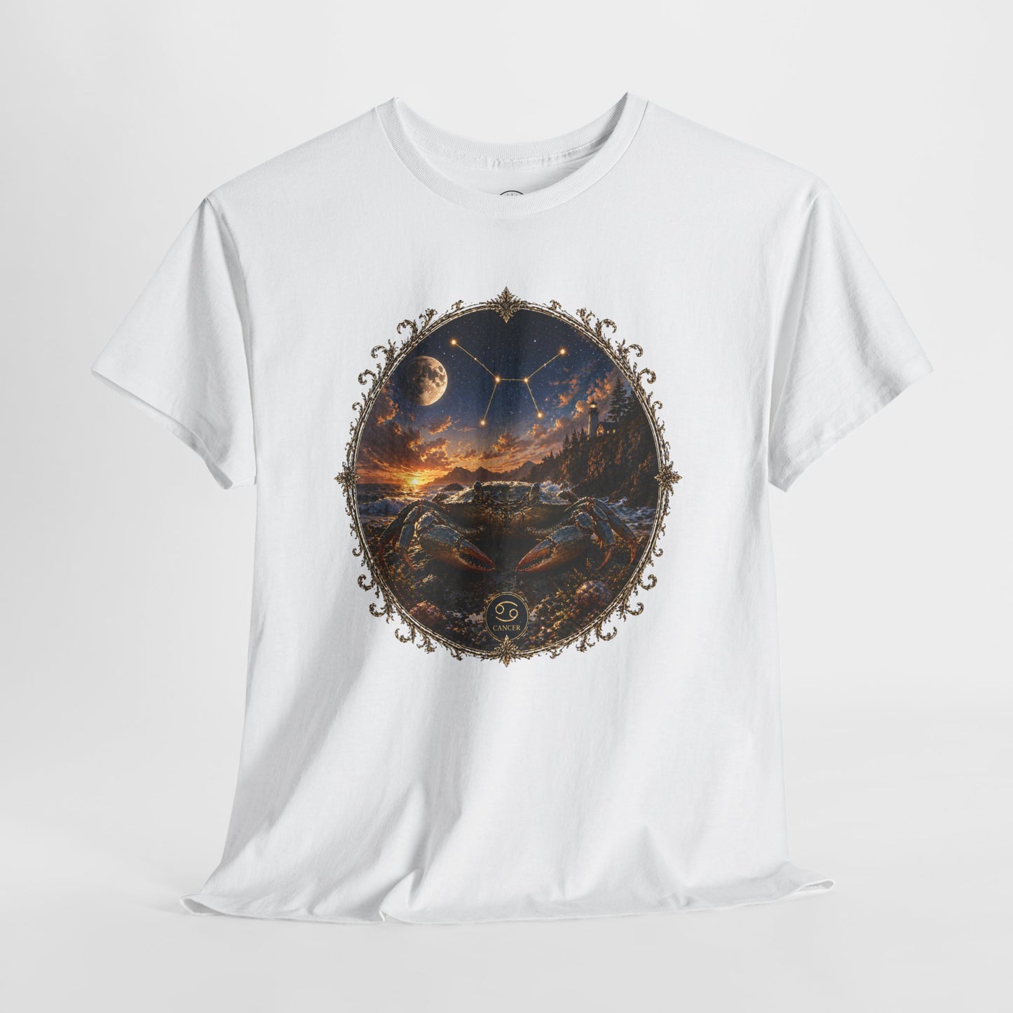 Cancer Zodiac T-Shirt – Mystic Crab Moon Design | Emotional & Cosmic Astrology Tee