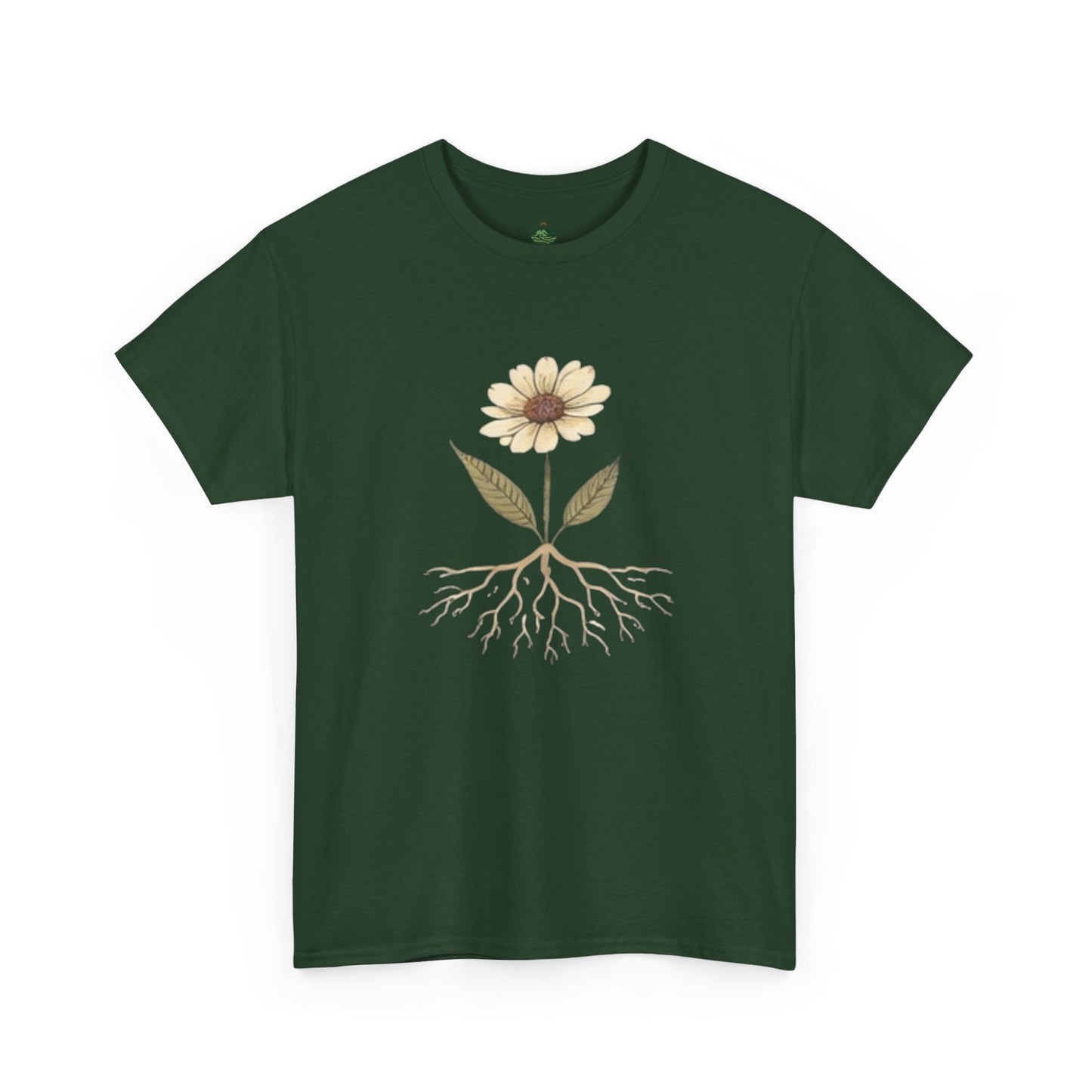 Minimalist Flower Roots T-Shirt – Nature Inspired Graphic Tee, Botanical Design, Aesthetic Plant Shirt, Unisex Cotton Tee