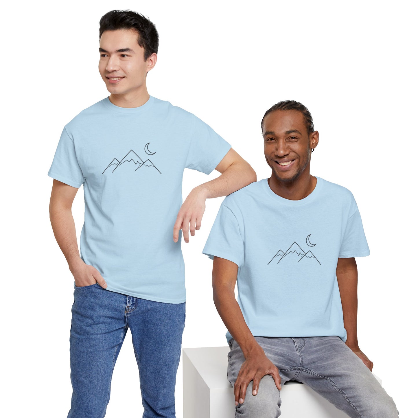 Mountain Moon T-Shirt – Minimalist Nature Night Aesthetic Tee