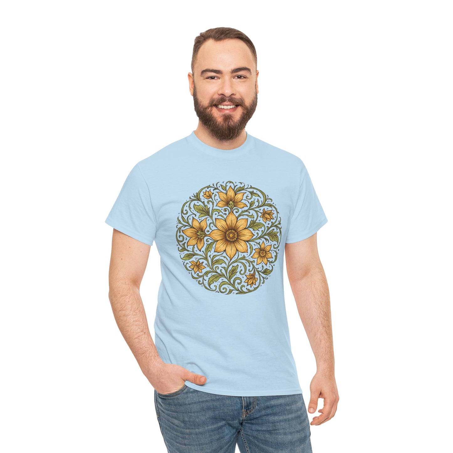 Spring Awakening Mandala T-Shirt – Boho Floral Aesthetic Tee