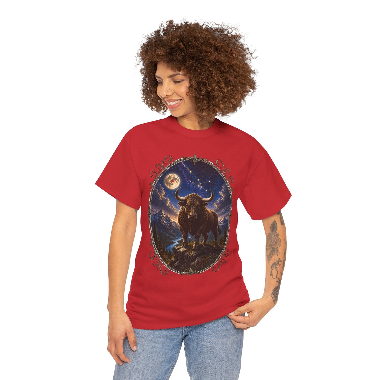 Taurus Zodiac T-Shirt – Mystic Bull Night Design | Nature & Astrology Tee