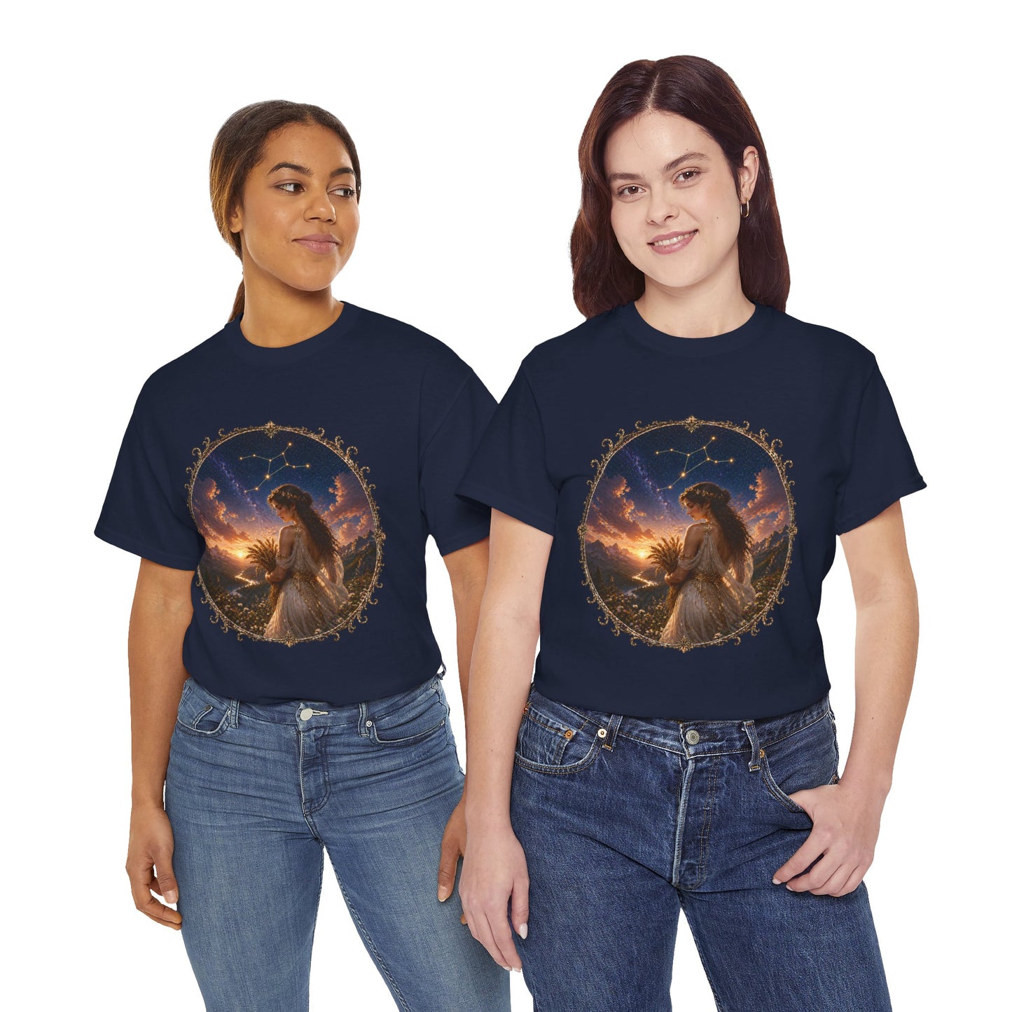 Virgo Zodiac T-Shirt – Minimalist Maiden Design | Elegant Astrology & Nature Tee