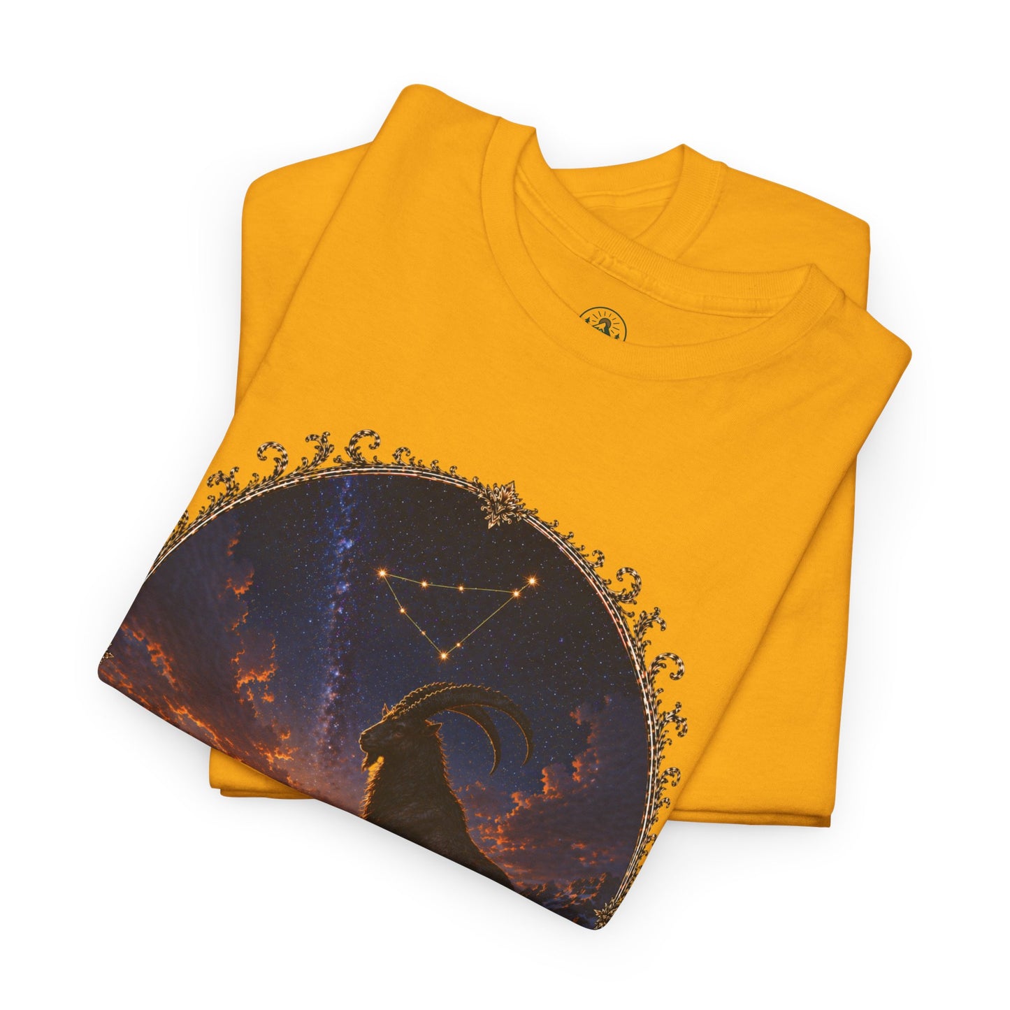 Capricorn Zodiac T-Shirt – Mountain Goat Ambition Design | Minimal Power Astrology Tee