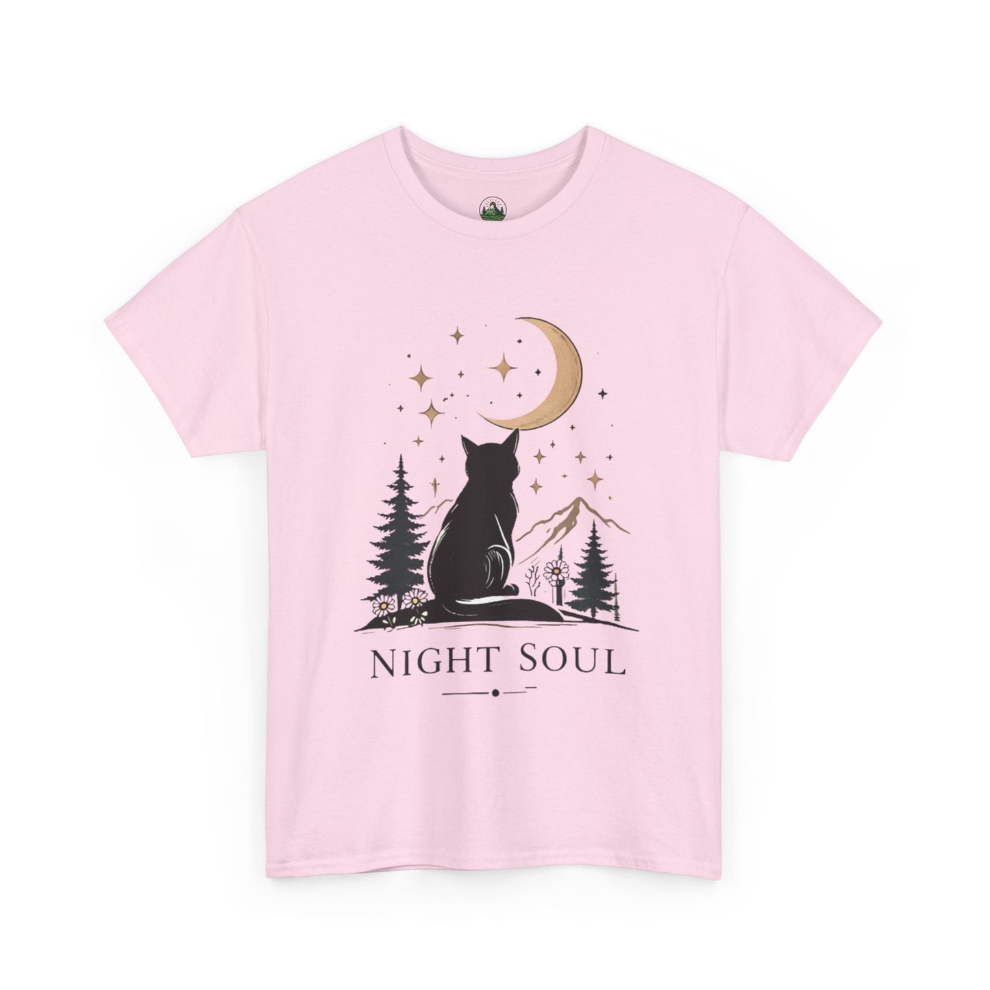 Black Cat Moon T-Shirt – Night Soul Aesthetic Tee, Minimalist Cat Lover Shirt