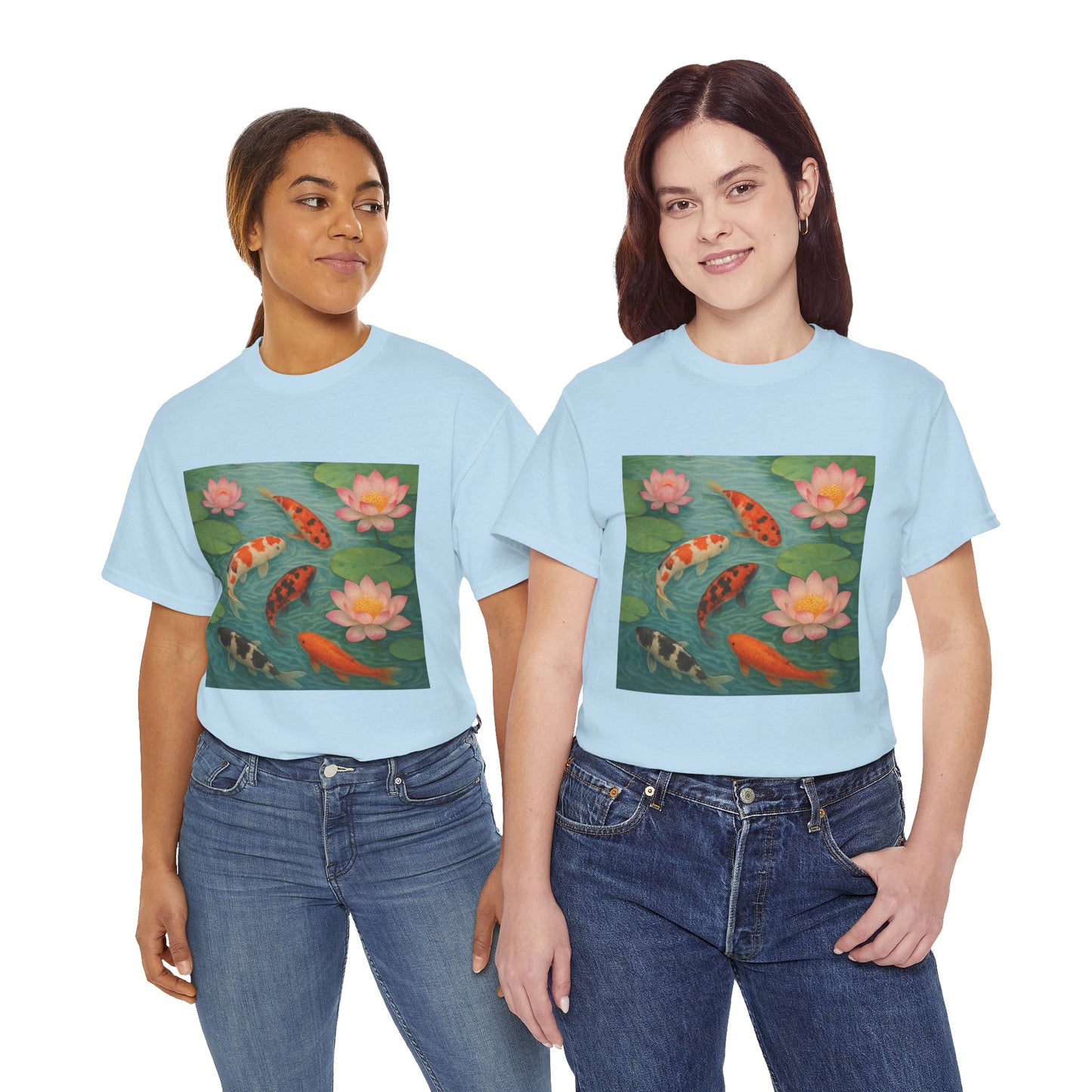 Koi Fish Lotus Pond T-Shirt – Zen Nature Aesthetic Tee