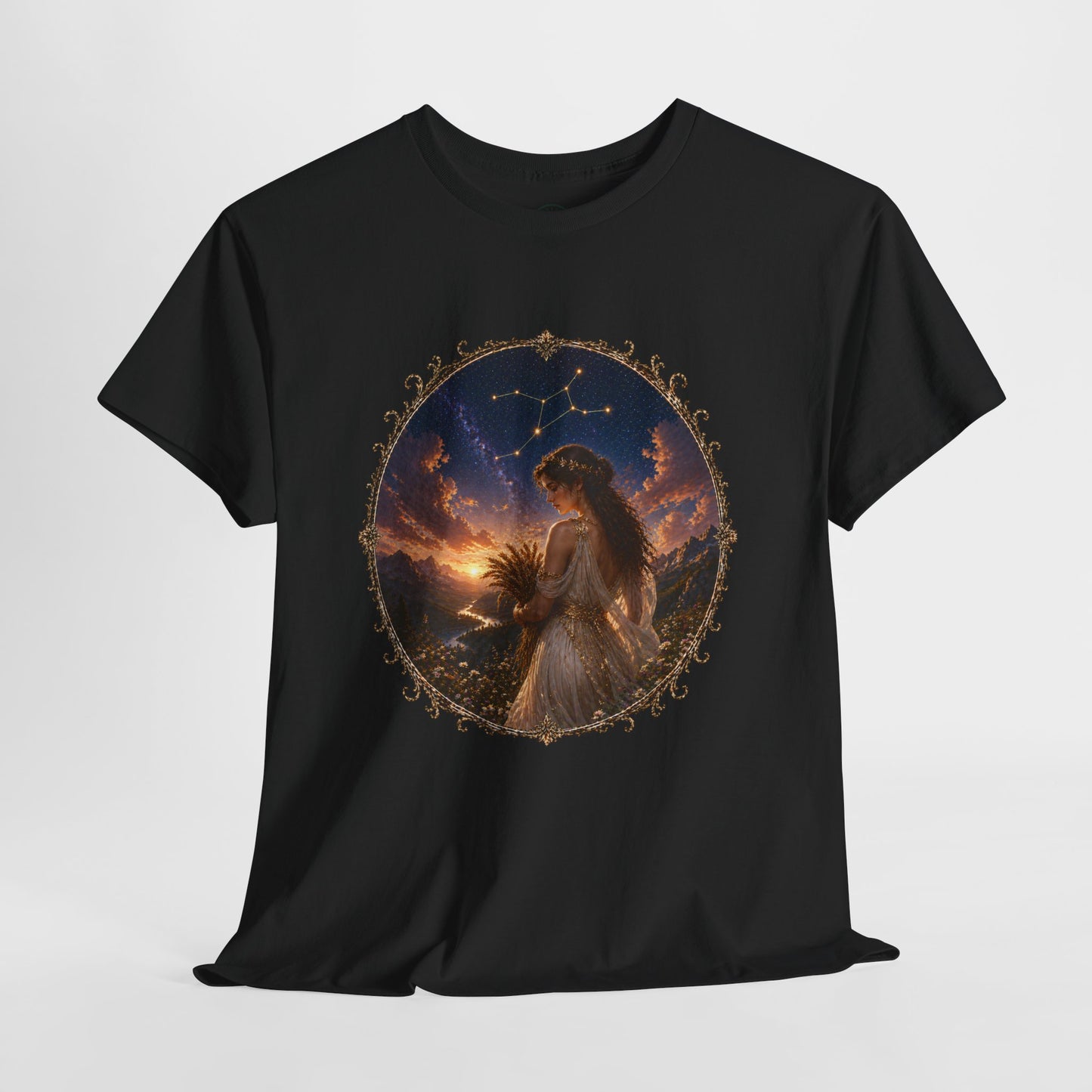 Virgo Zodiac T-Shirt – Minimalist Maiden Design | Elegant Astrology & Nature Tee