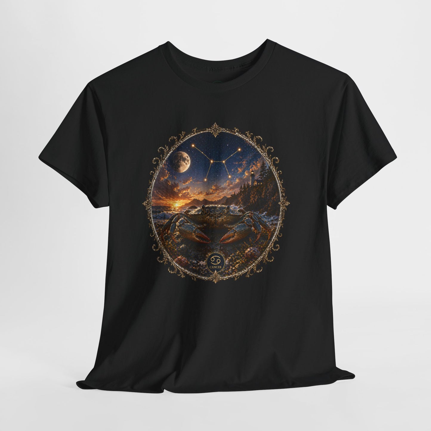 Cancer Zodiac T-Shirt – Mystic Crab Moon Design | Emotional & Cosmic Astrology Tee