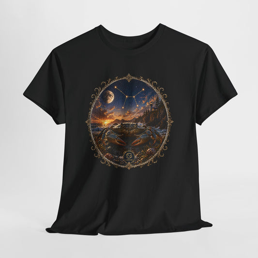 Cancer Zodiac T-Shirt – Mystic Crab Moon Design | Emotional & Cosmic Astrology Tee