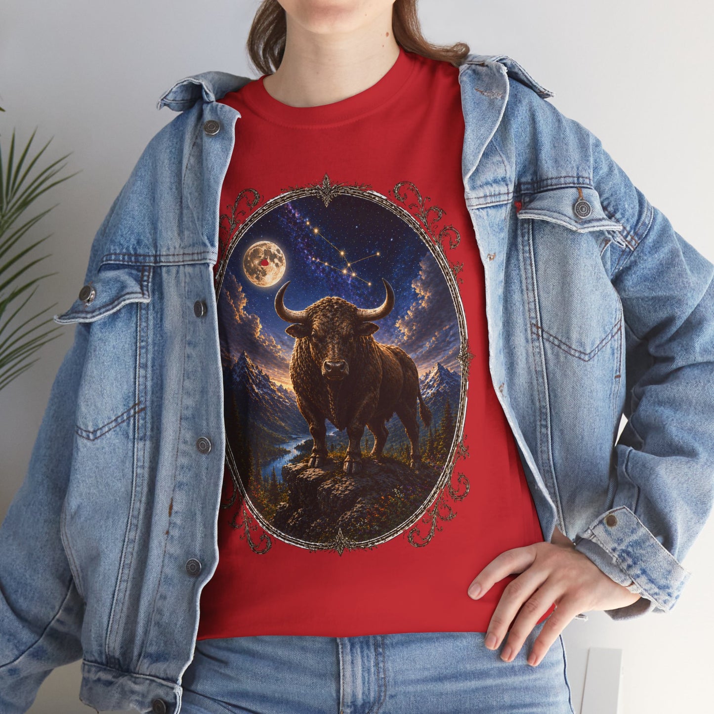 Taurus Zodiac T-Shirt – Mystic Bull Night Design | Nature & Astrology Tee