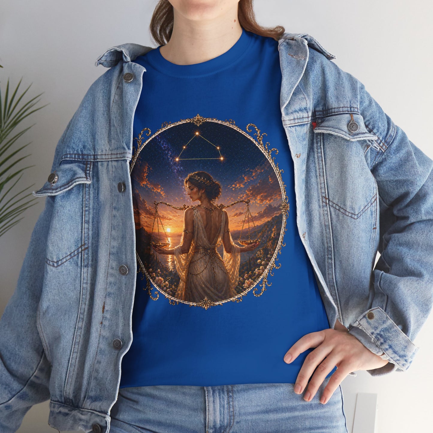 Libra Zodiac T-Shirt – Balance Scales Aesthetic Design | Elegant Astrology Tee