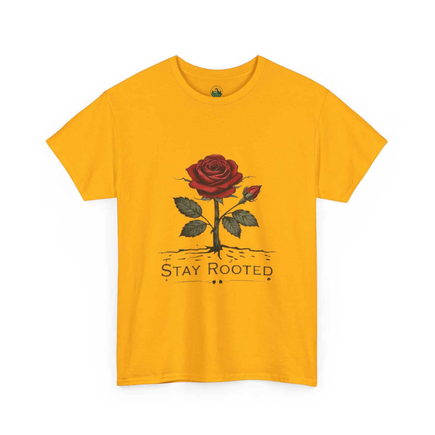 Stay Rooted Rose T-Shirt – Minimalist Nature Graphic Tee, Unisex Botanical Shirt, Nature Lover Gift