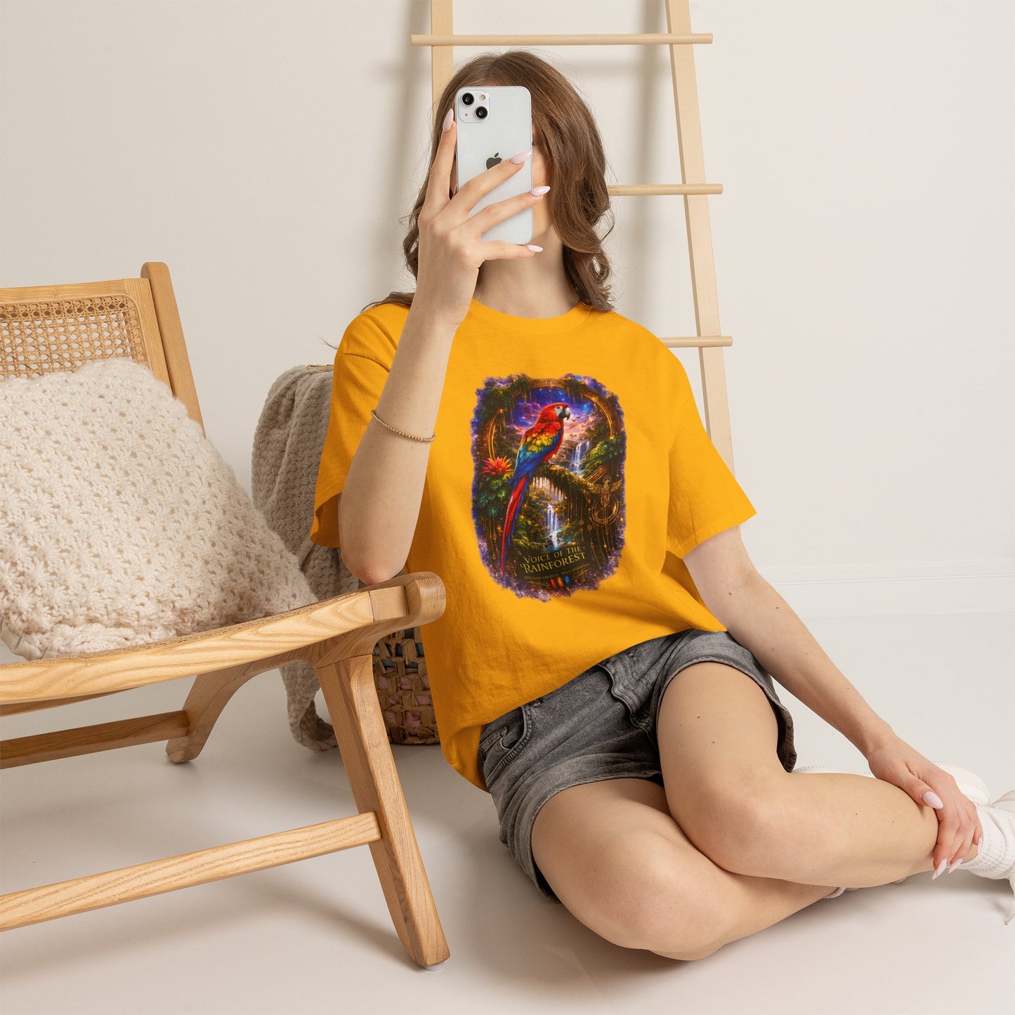 Scarlet Macaw T-Shirt – Tropical Rainforest Cosmic Design | Exotic Bird Wildlife Tee