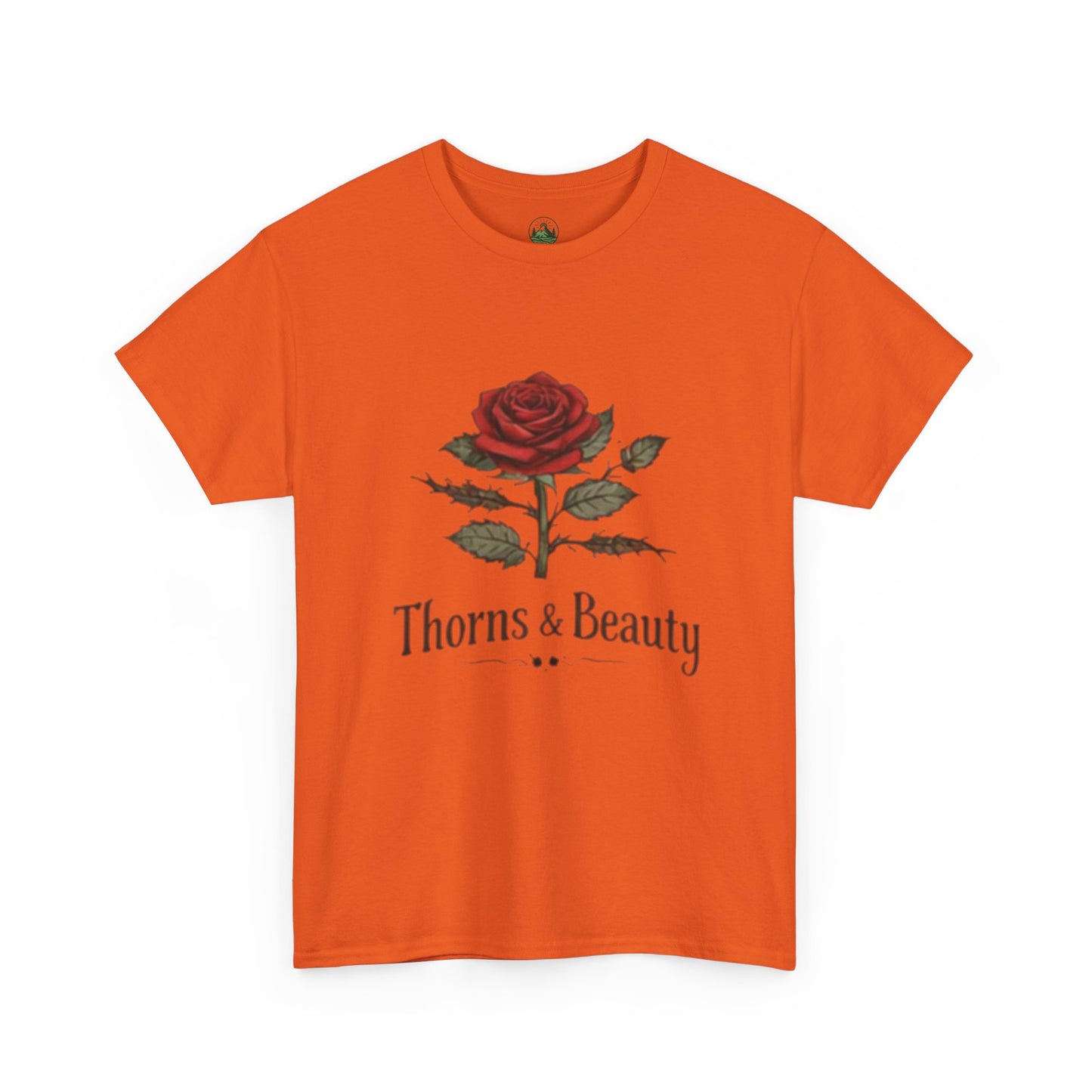 Thorns & Beauty Rose T-Shirt – Minimalist Floral Graphic Tee, Aesthetic Rose Design, Elegant Botanical Shirt